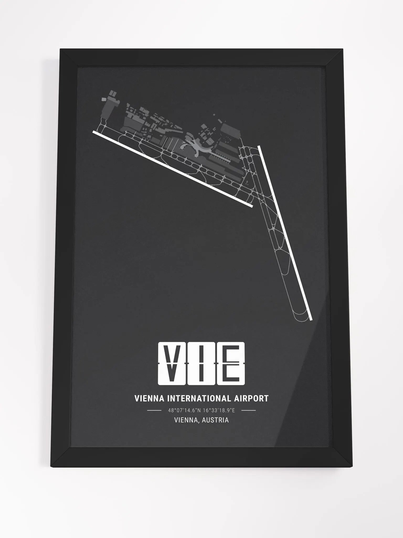 Framed Airport VIE Premium Map On Matt Paper product image (4)