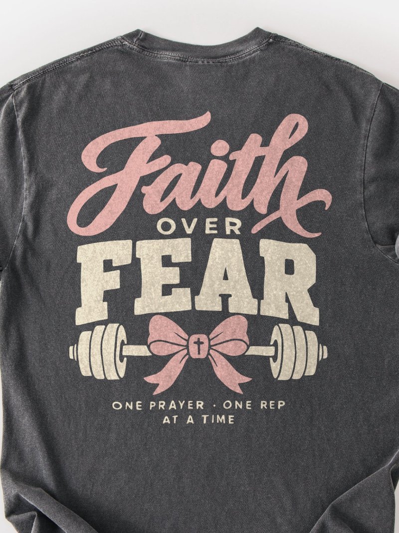 Faith Over Fear Oversized Gym Tee | Pump Cover product image (2)