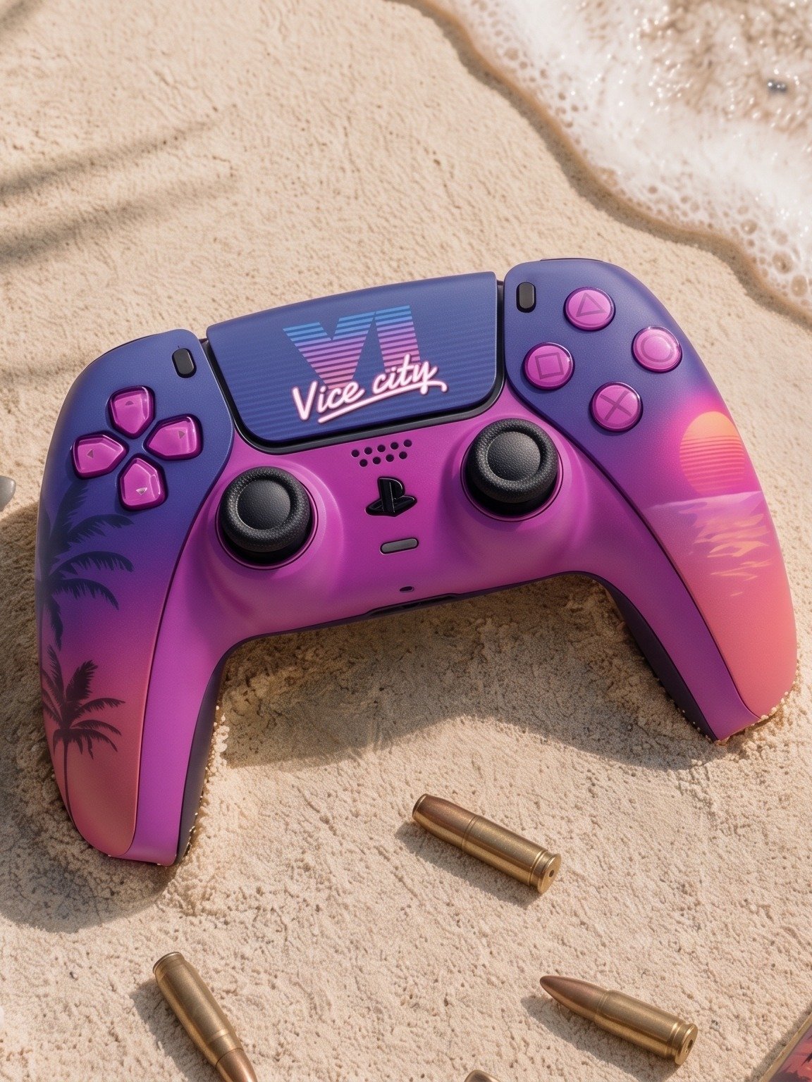 Vice City Inspired PS5 Controller Shell product image (1)