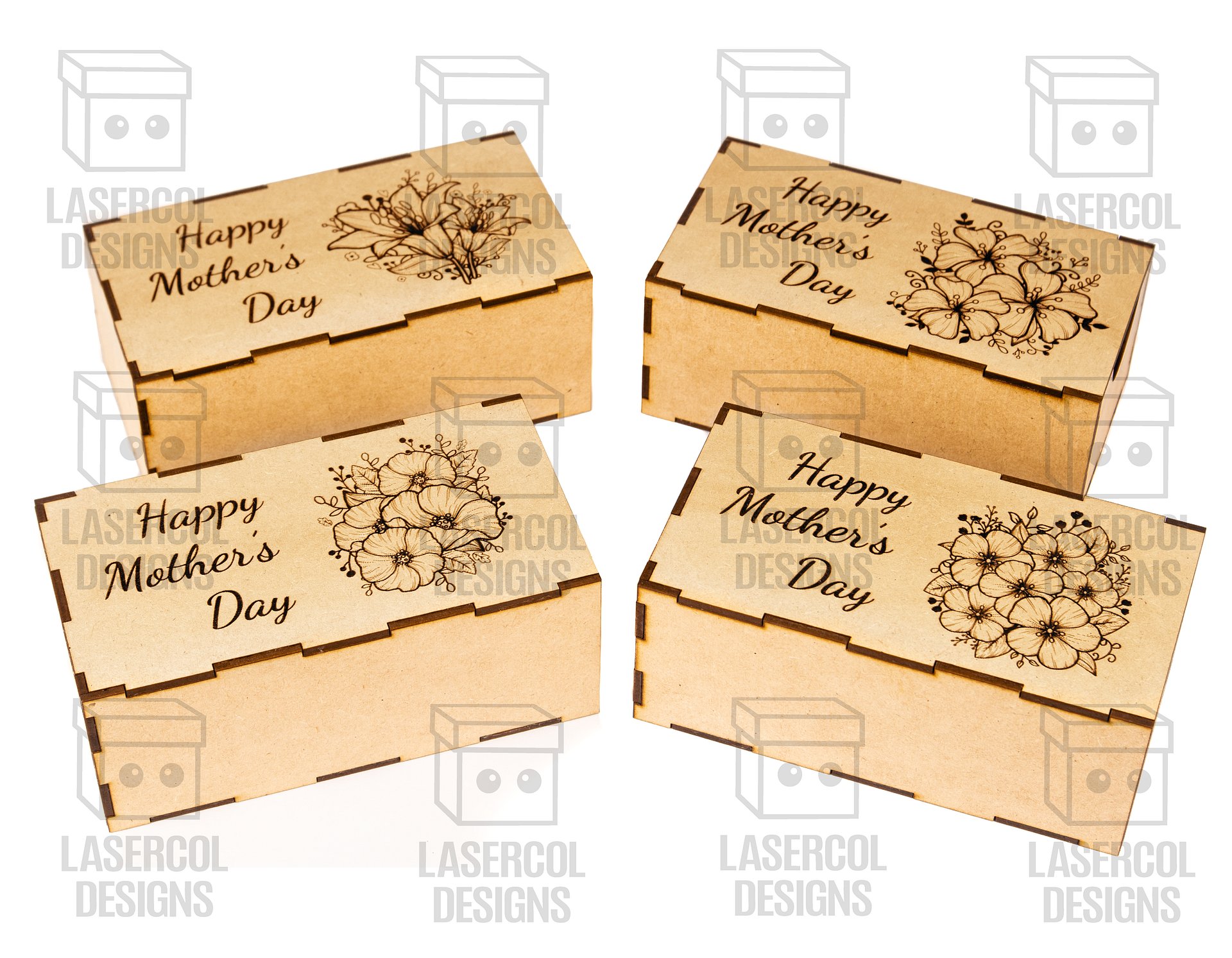 Mother's Day Gift Boxes (2 Sizes, 4 Styles) - Laser Cut Files product image (6)