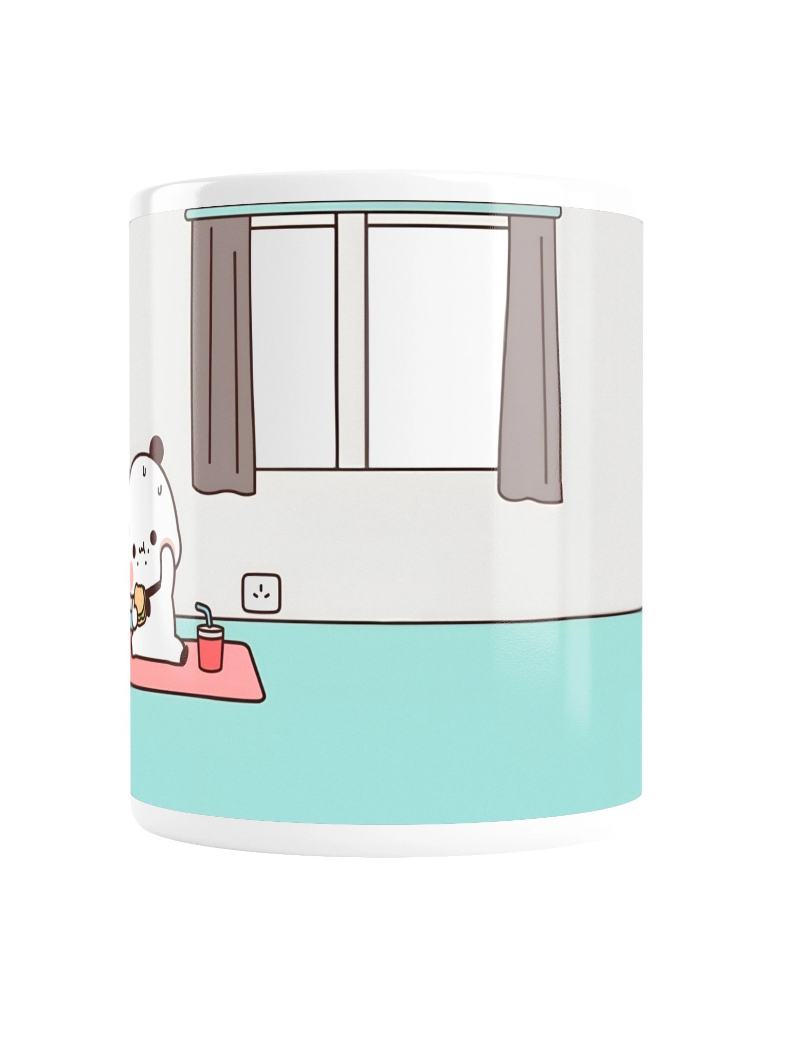 Bubu is exercising while eating a burger Mug product image (2)