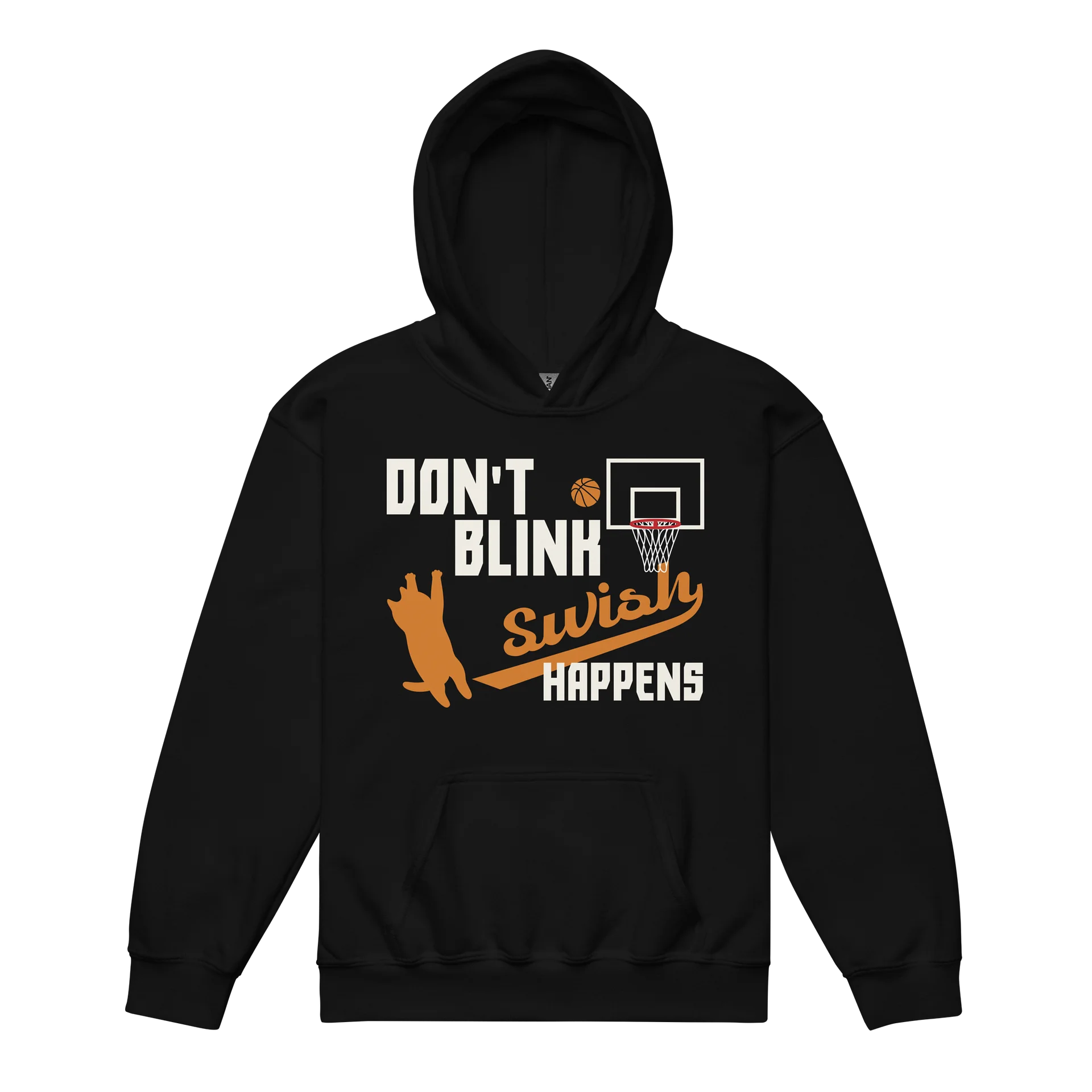 Basketball Cat (DON'T BLINK, Swish HAPPENS) - Unisex Youth Hoodie product image (1)
