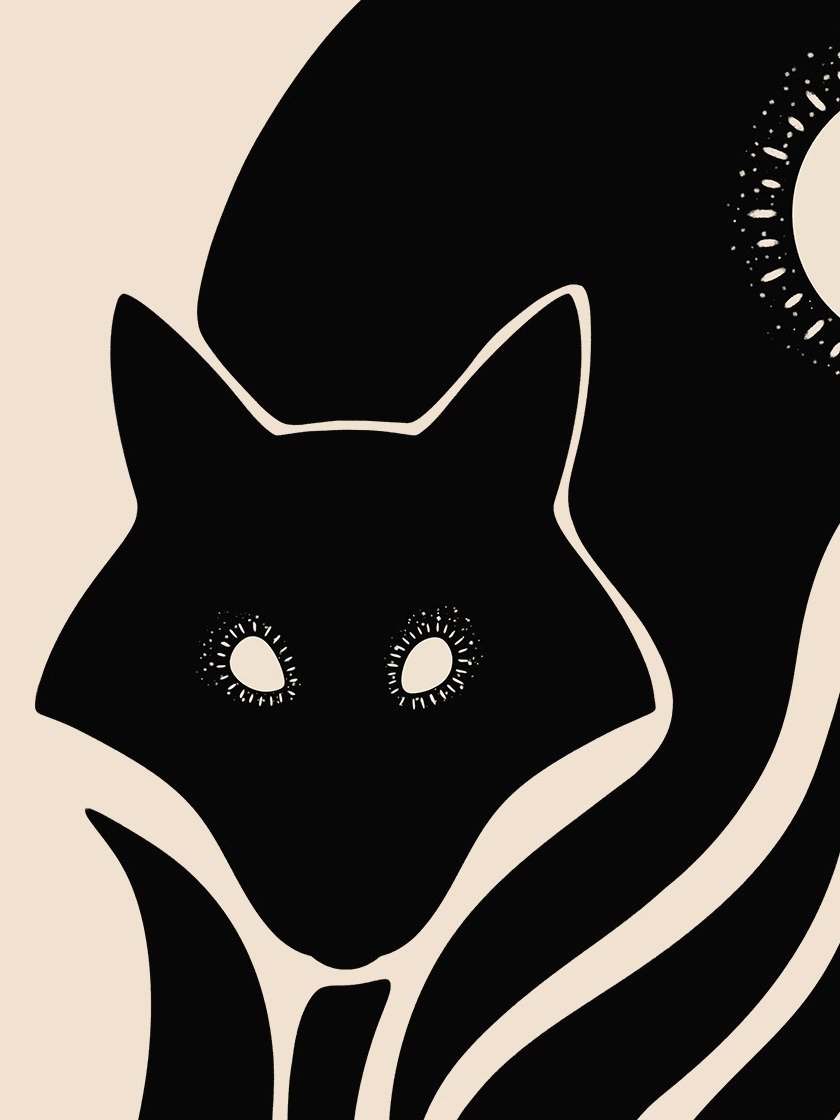 Sköll and Hati Art, Norse Mythology Folk Art Print product image (2)