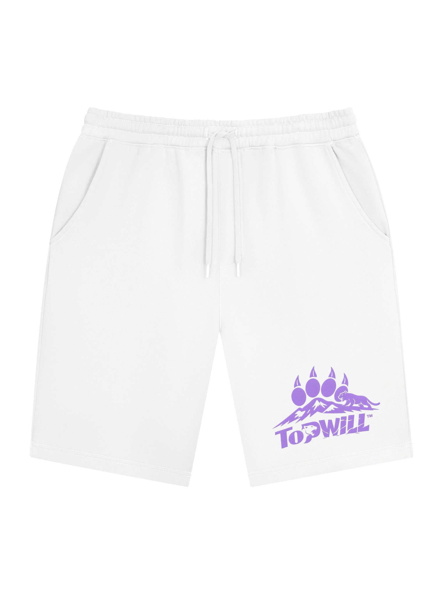 Topwill™ White and Purple Fleece Shorts product image (1)