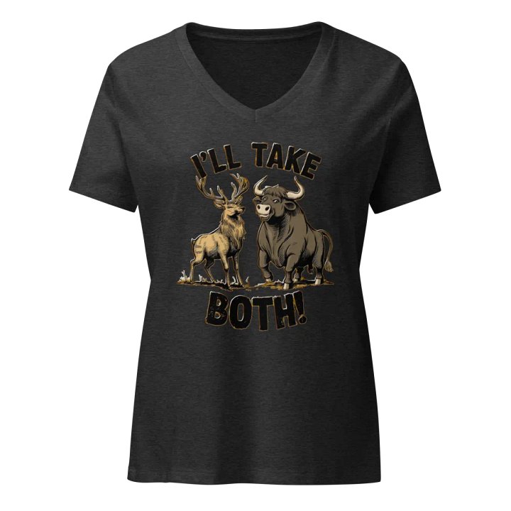 I'll Take Both Stag and Bull Vixen Wife V-neck T-shirt product image (3)