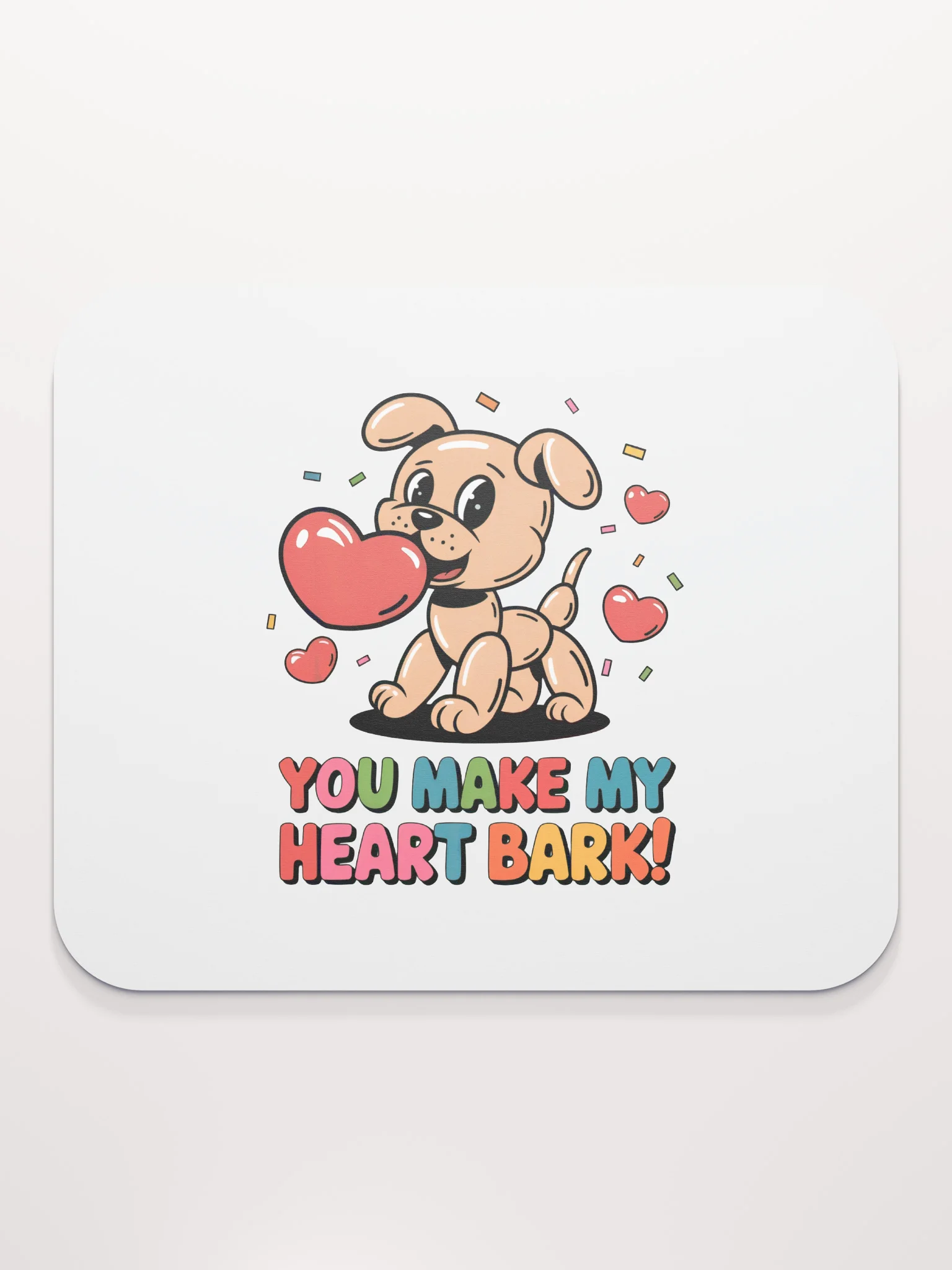 You Make My Heart Bark Mouse Pad | Funny Dog Valentine Gift | Cute Puppy Pun Desk Accessory product image (2)