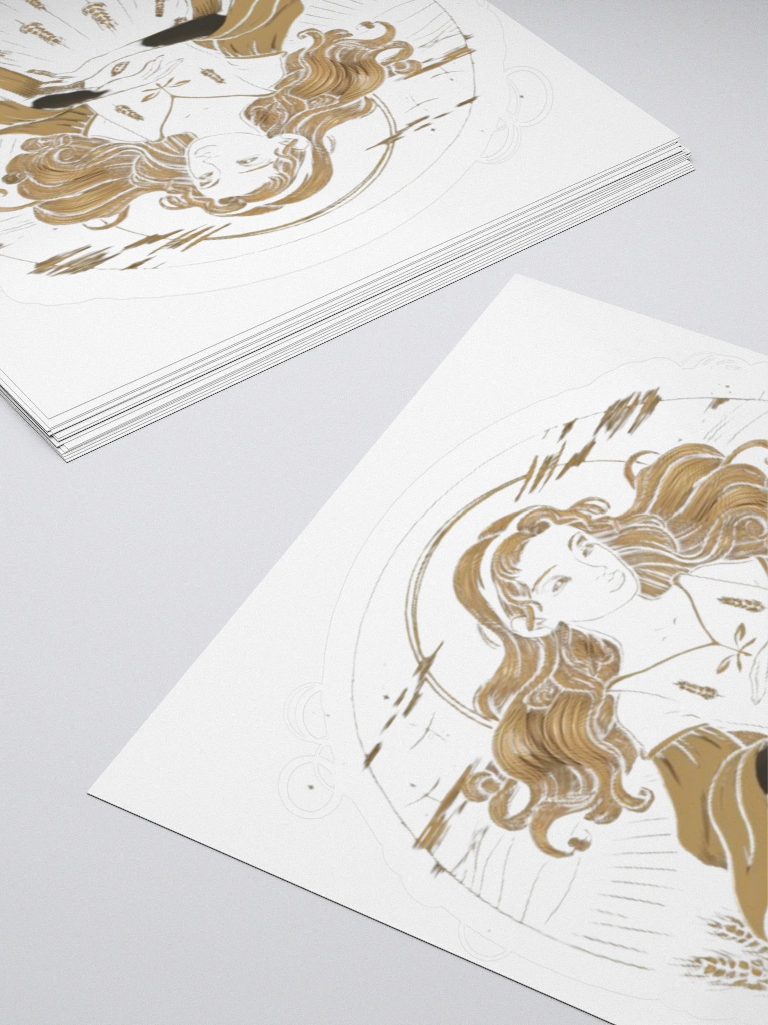 Virgo Zodiac Sticker - Maiden with Wheat & Floral - Vinyl product image (12)