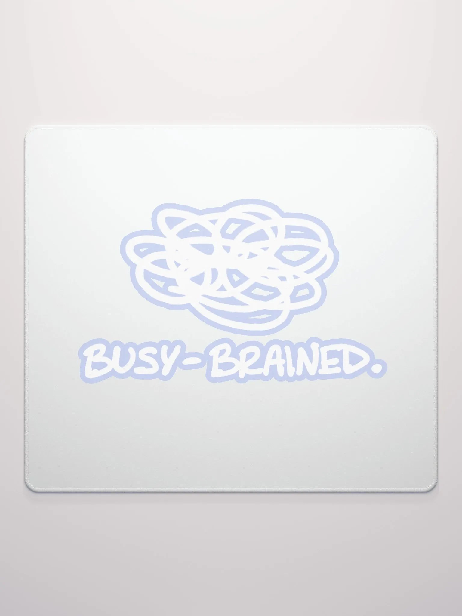 BUSY-BRAINED (lined design, #BDCAEF) mouse pad product image (2)