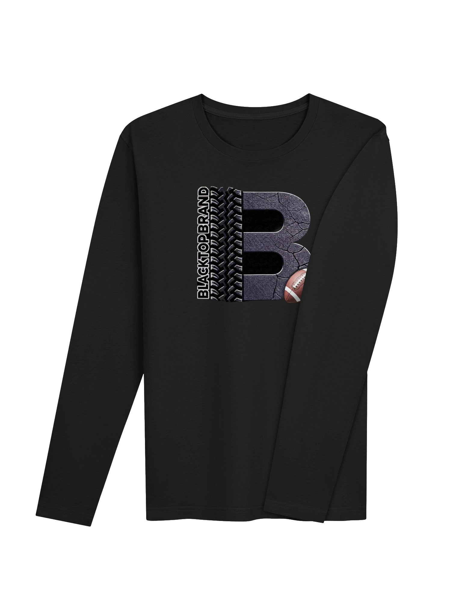 Blacktop Brand Football Logo Fitted Long Sleeve Performance Tee product image (12)