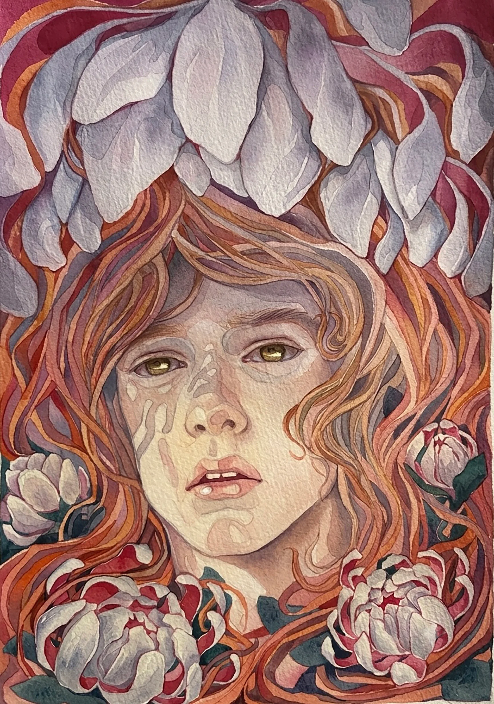 "Flame's Bite" watercolor artwork original A4 (free shipping) product image (2)