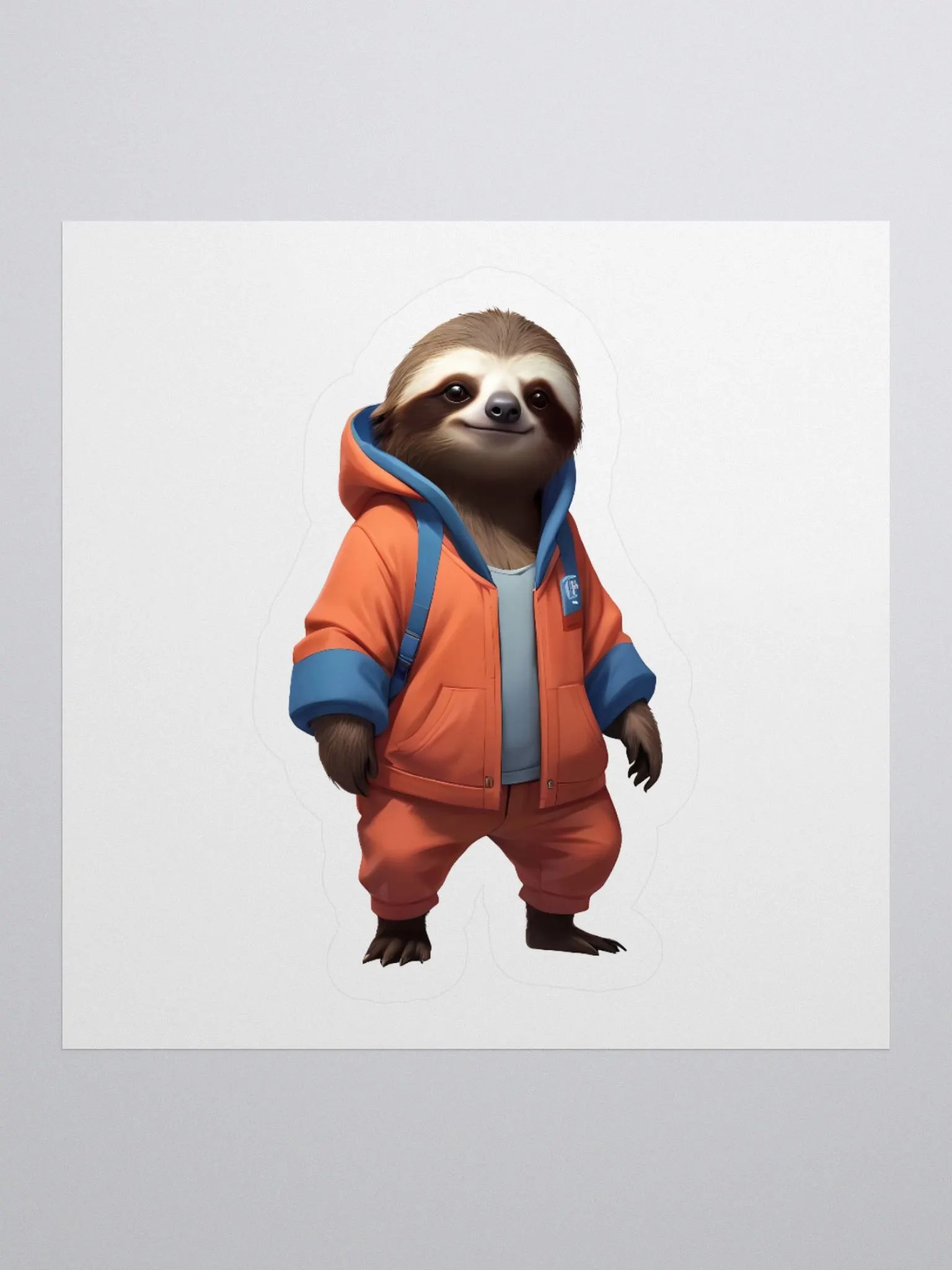 Friendly Sloth kiss-cut Sticker product image (1)