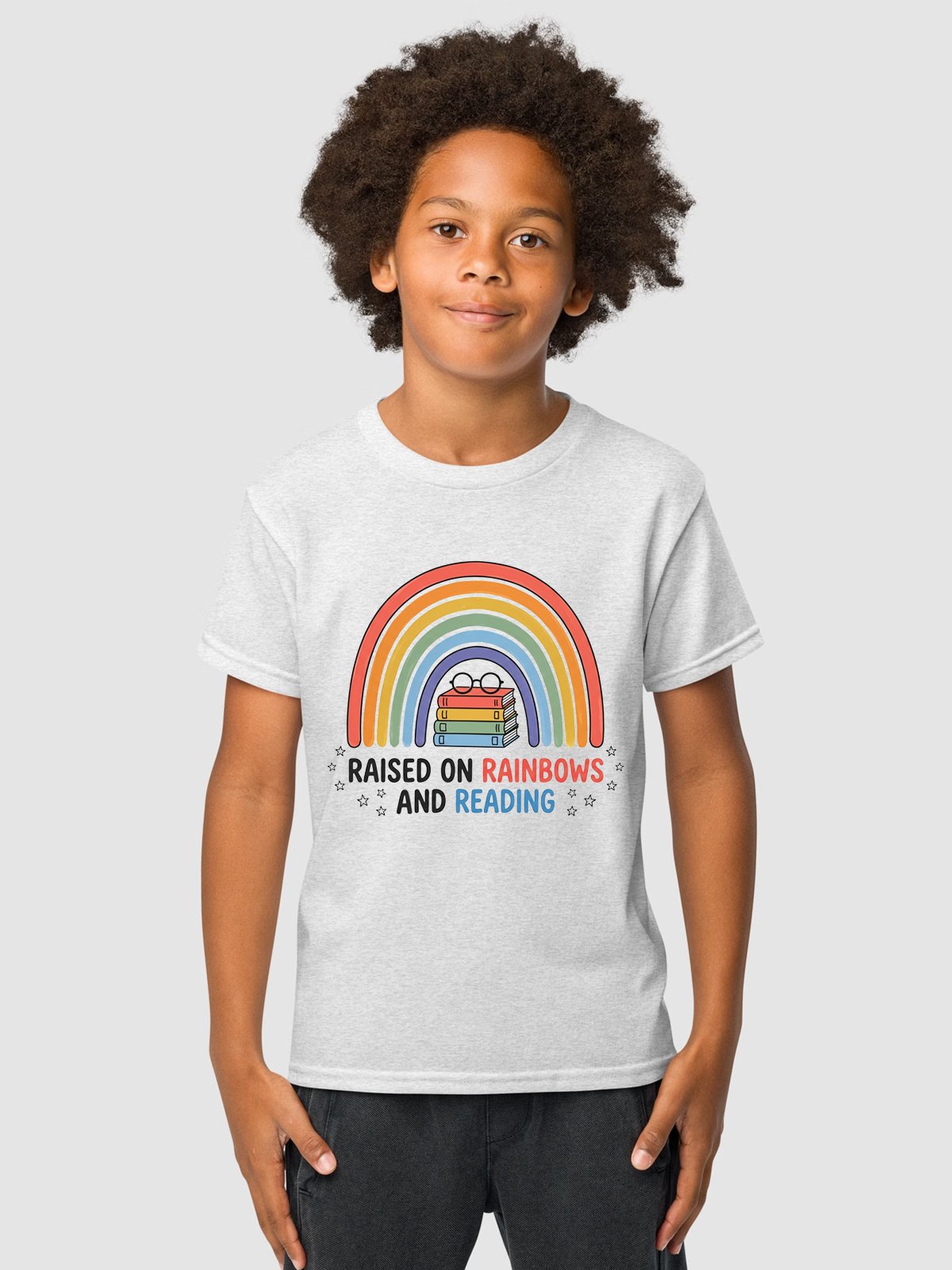 Raised on Rainbows and Reading Youth Tee product image (1)