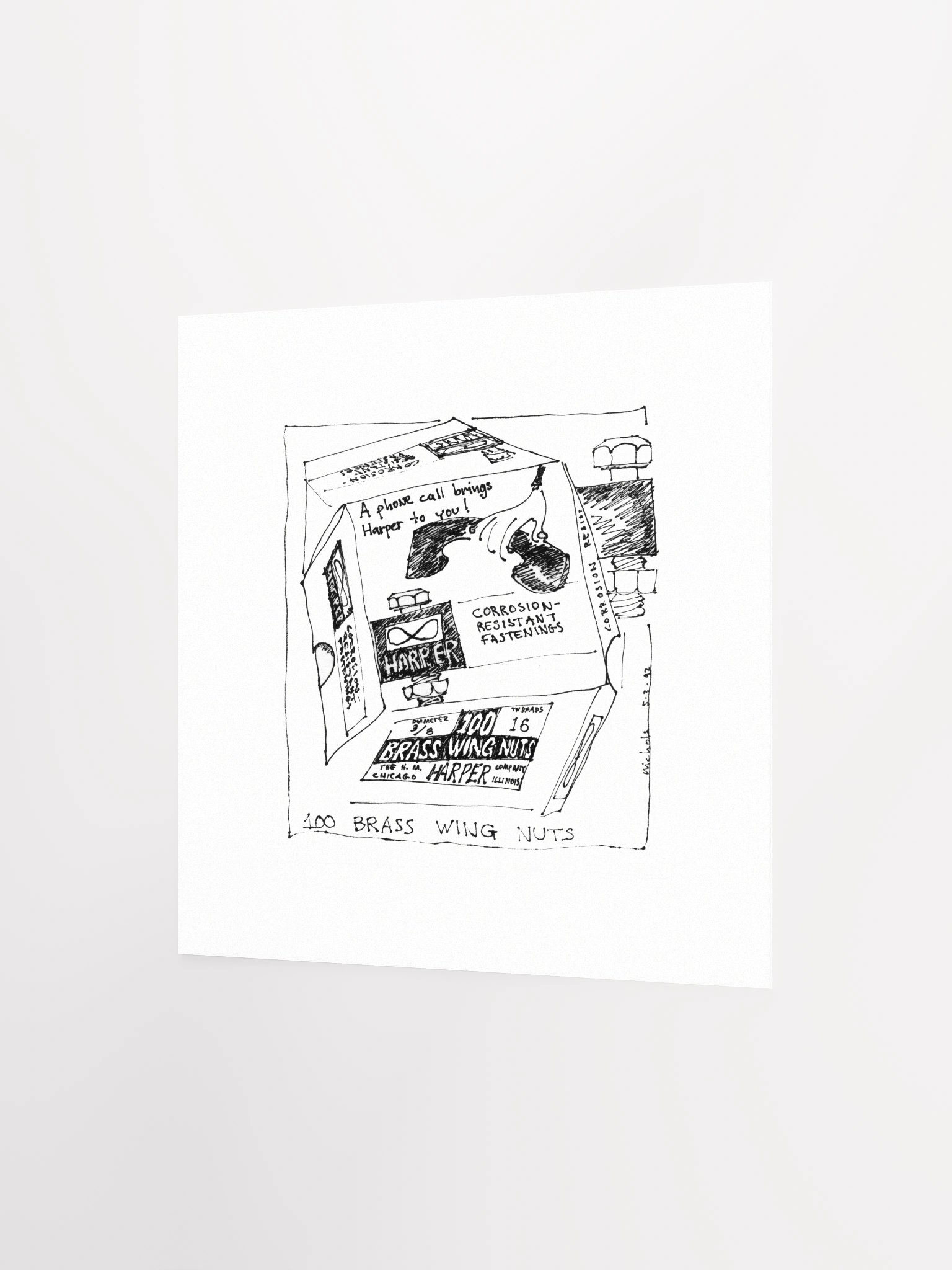 Brass Wing Nuts Print product image (3)