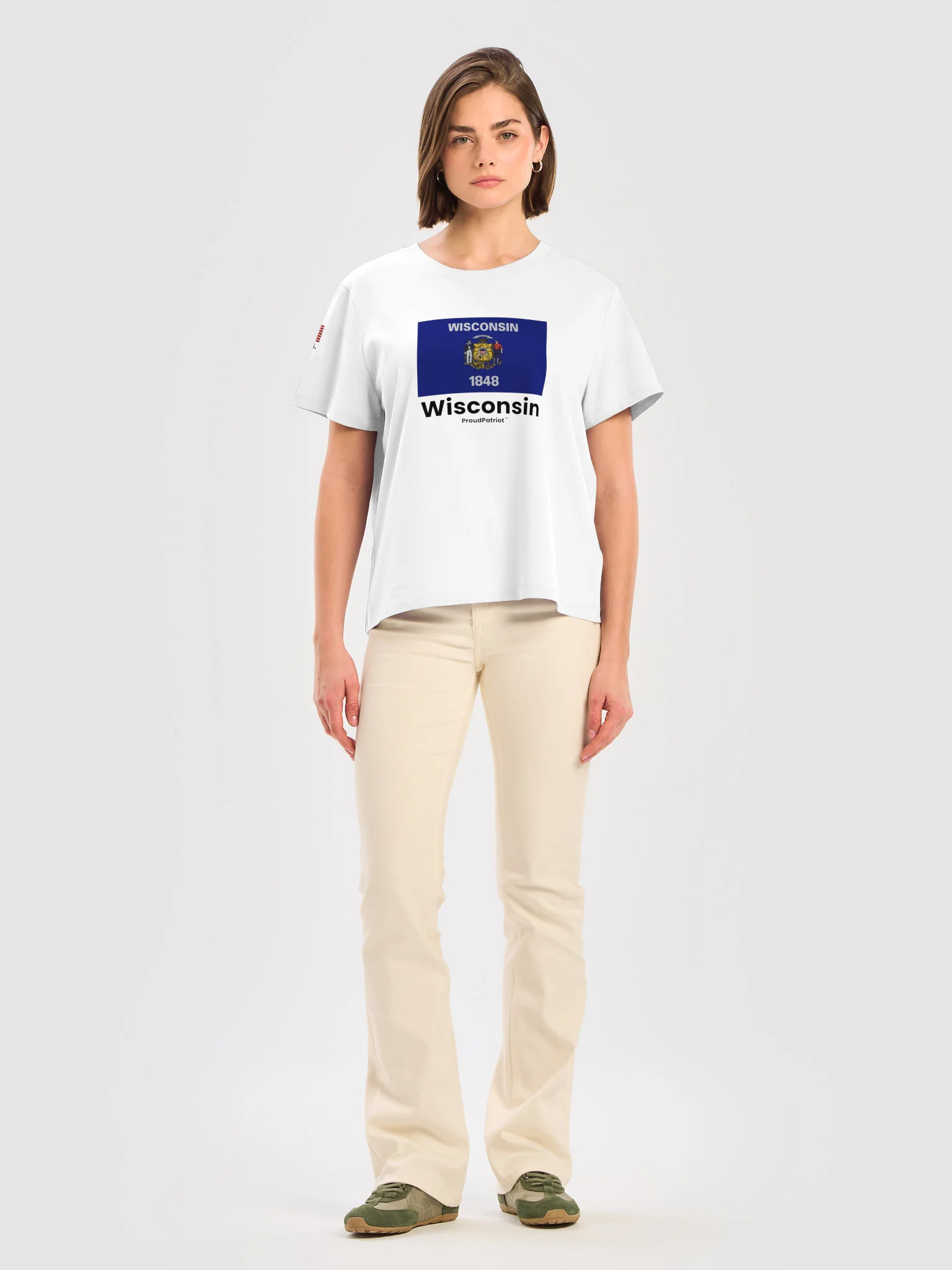 Wisconsin Women's Ribbed Neck T-Shirt product image (1)