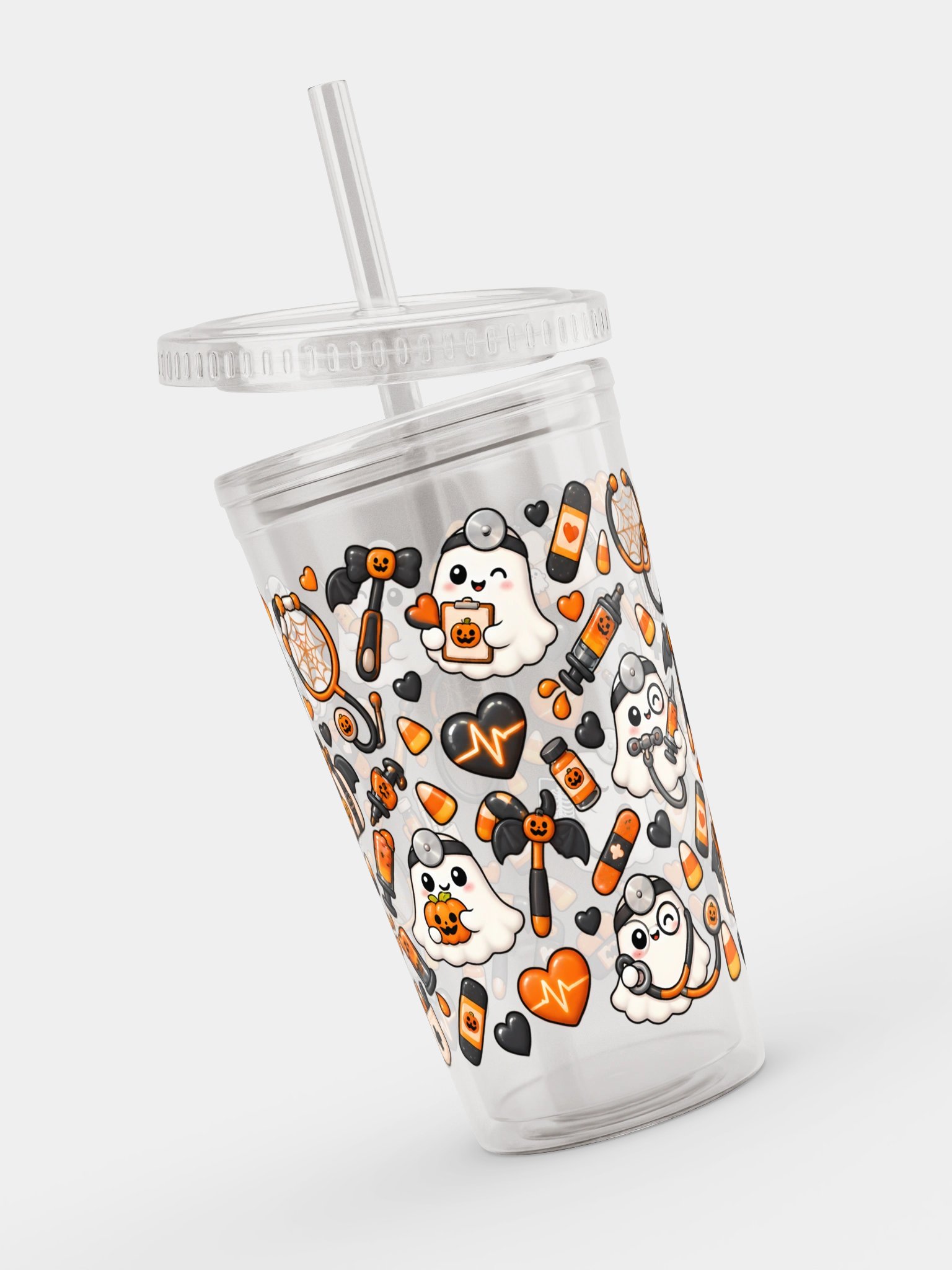 Halloween X Doctor Mashup Clear Wall Tumbler 16 Oz (473 ml) product image (4)