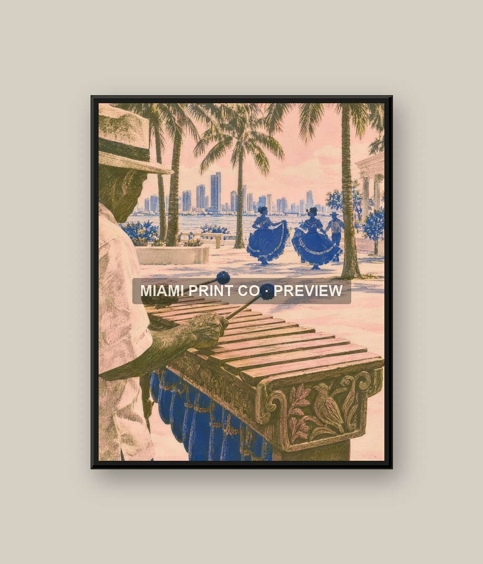 Marimba at Sunset | Framed Art Print product image (1)