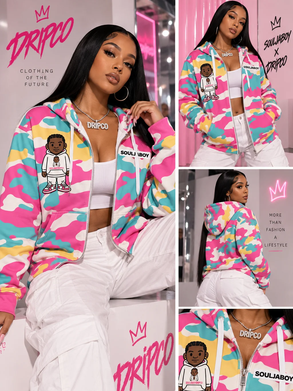 SOULJABOYDRIPCO Camo Hoodie product image (3)