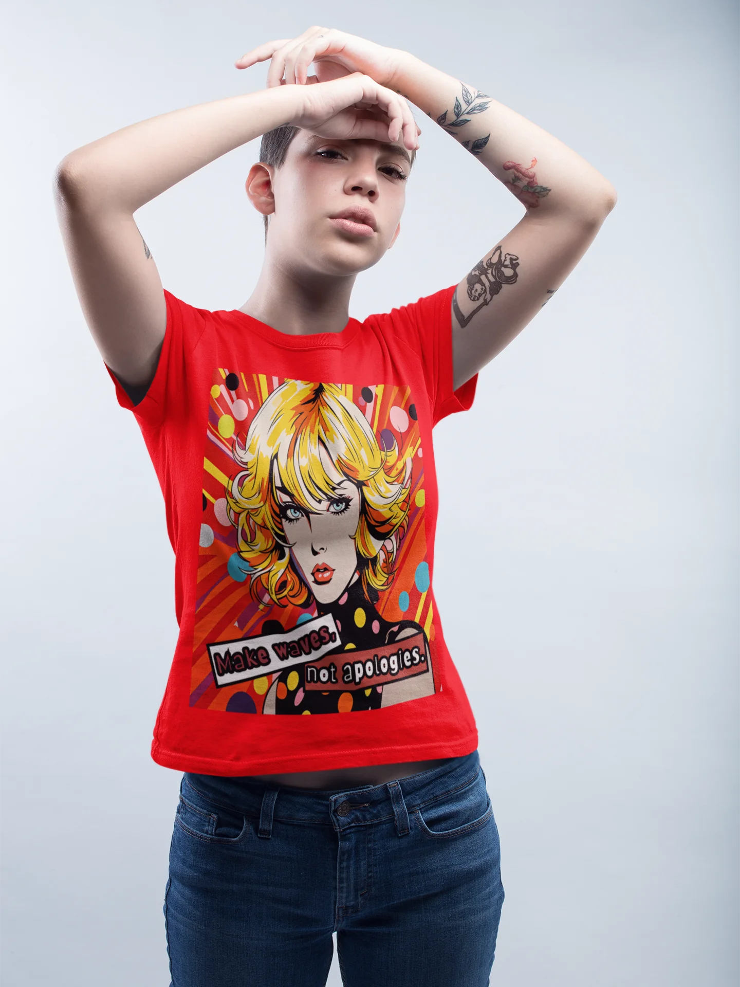 Make Waves Not Apologies Pop Art Graphic Tee product image (8)