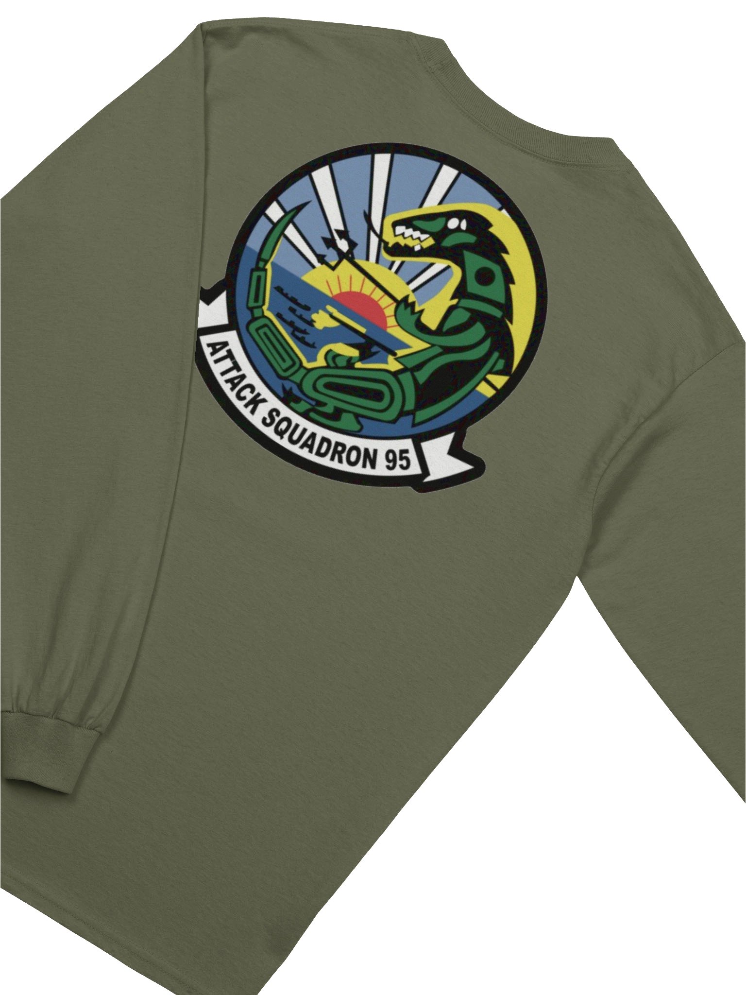 "Green Lizard" Cotton Long Sleeve T-Shirt product image (4)