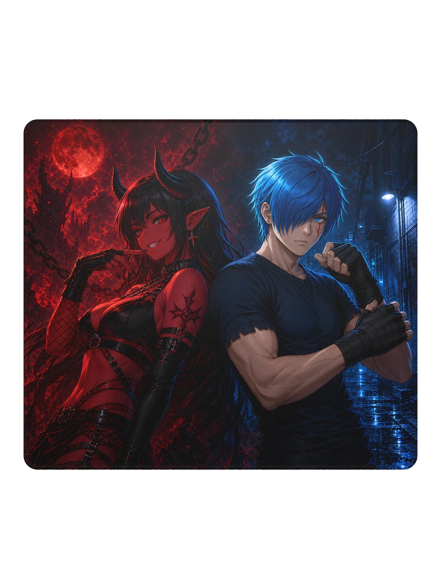 DarkSara & Coldbite Red vs Blue Gaming Mouse Pad product image (2)