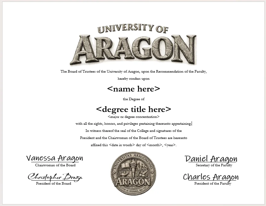 University of Aragon degree parchment product image (1)