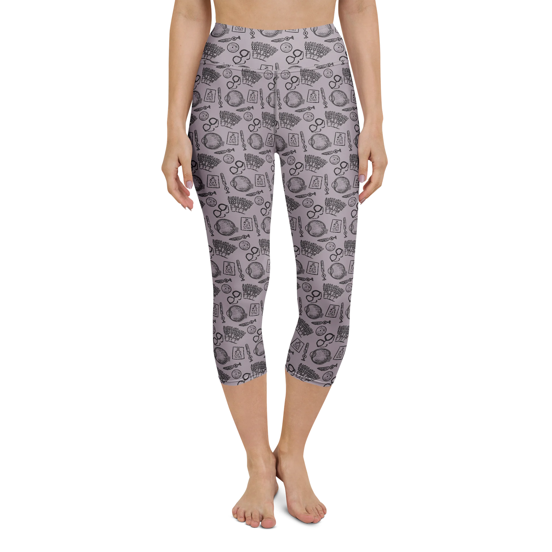 Ophthalmology Sketches High Waisted Capri Leggings product image (4)