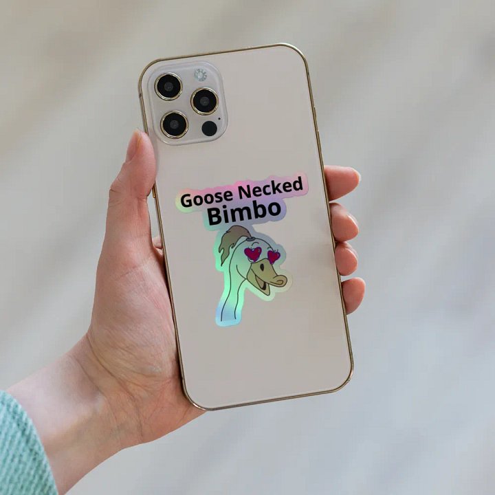 Lovestruck Duck Holographic Sticker product image (1)