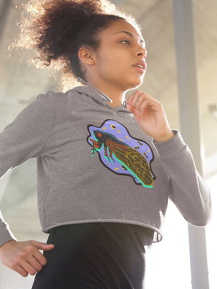 Vaporcicada fleece crop hoodie product image (1)