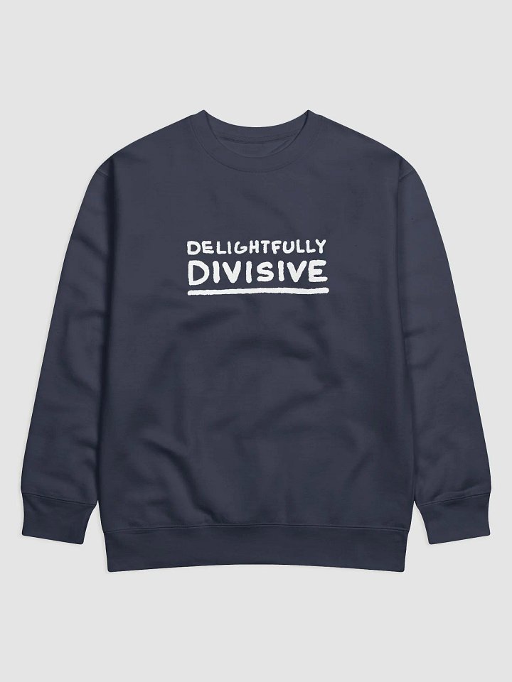DELIGHTFULLY DIVISIVE (lg. white design) printed cotton crewneck product image (17)