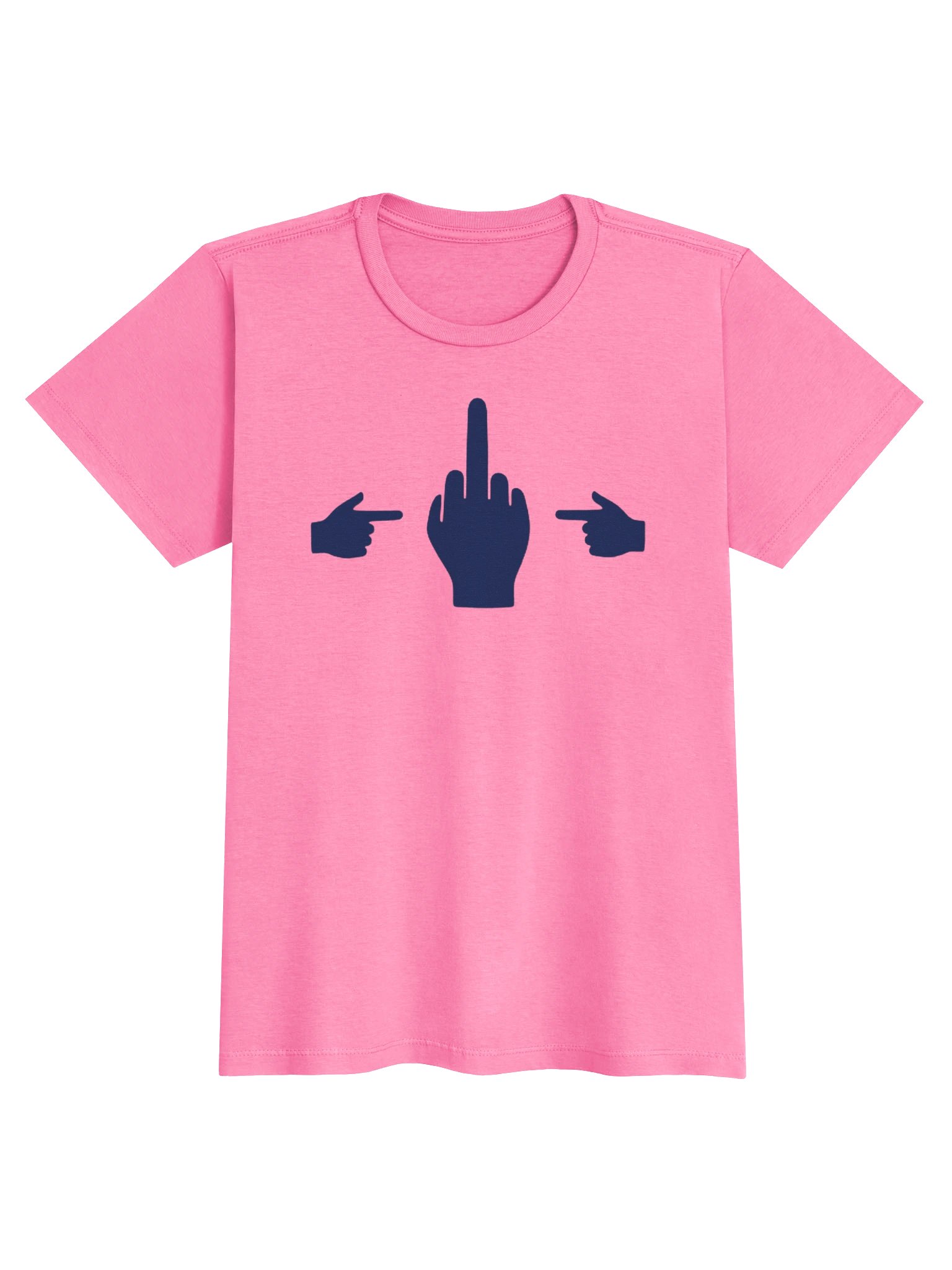No Middle Finger Point ShopCo Navy Gildan Women's Tee product image (1)