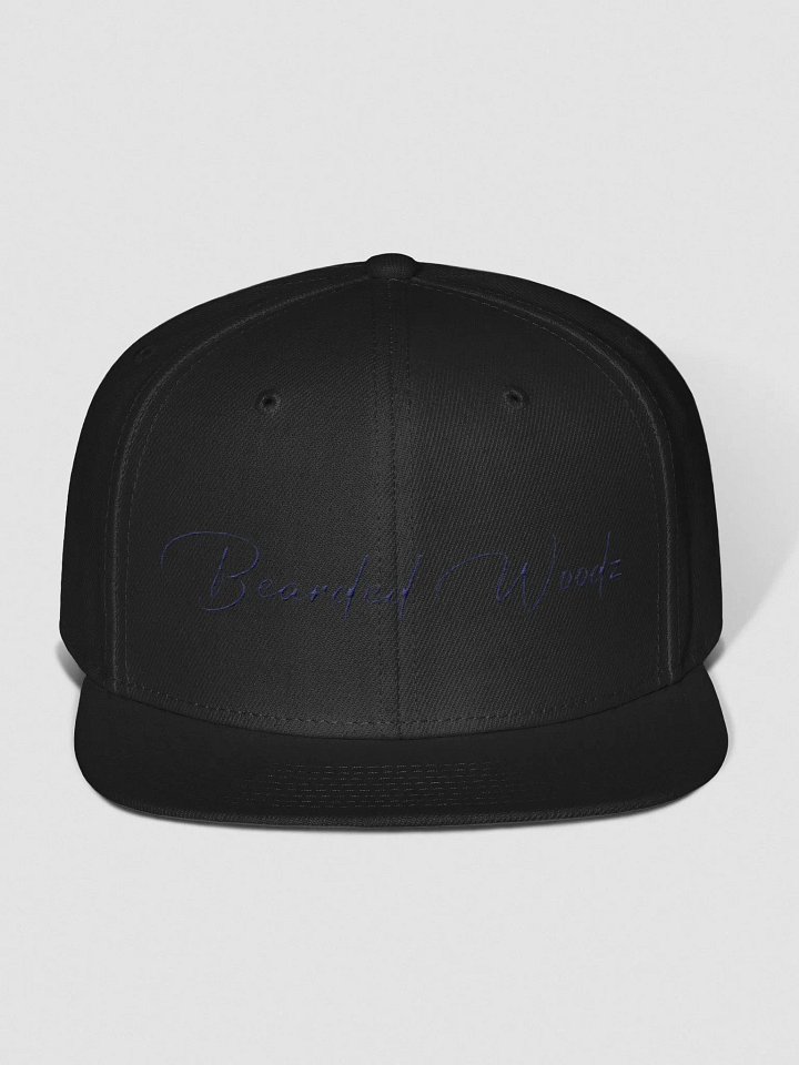 Bearded Woodz Signature Snapback Cap (Navy Embroidery) product image (1)