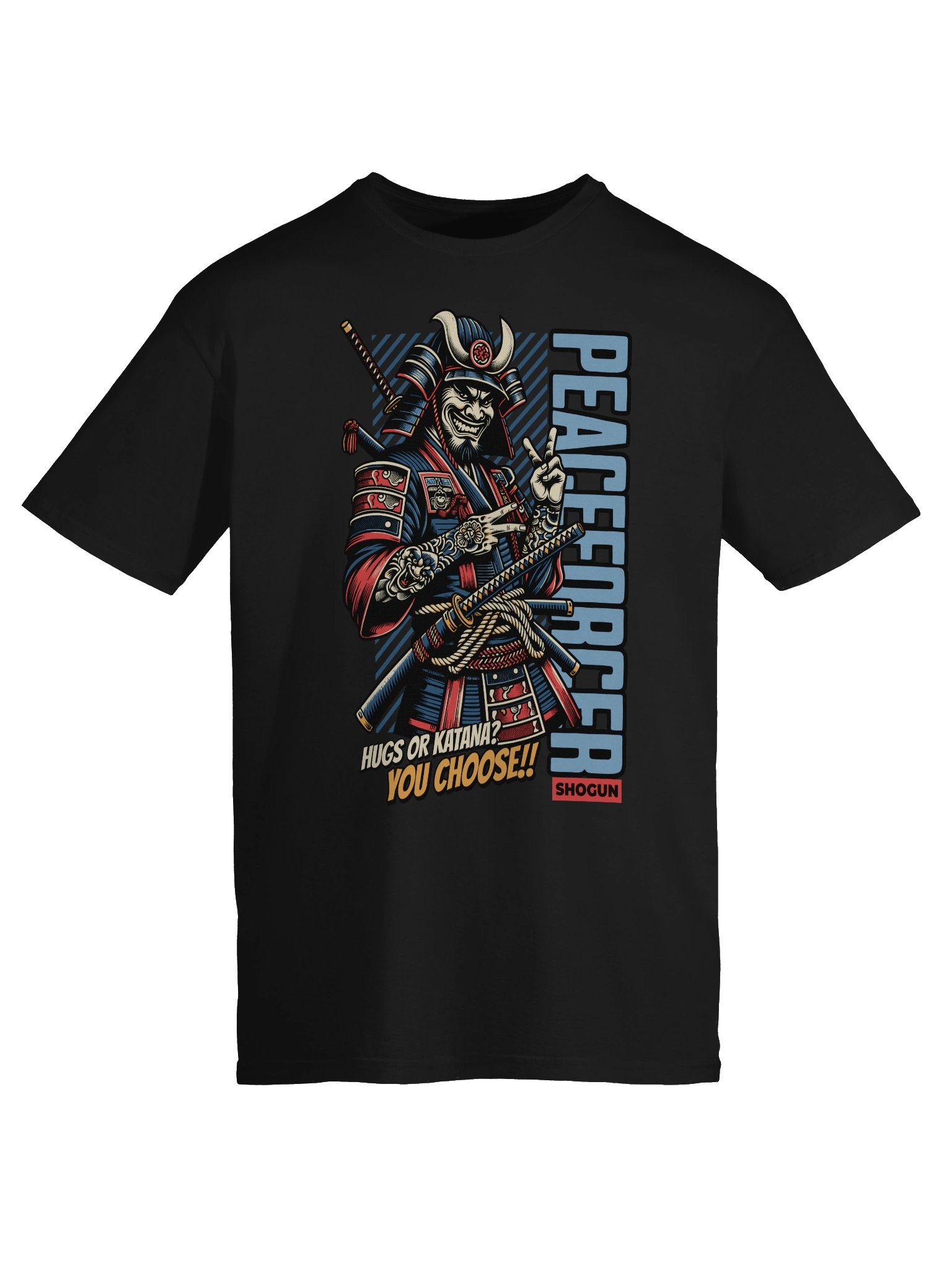 Peacemonger Samurai Hugs or Katana T-Shirt - Gildan Softstyle product image (6)