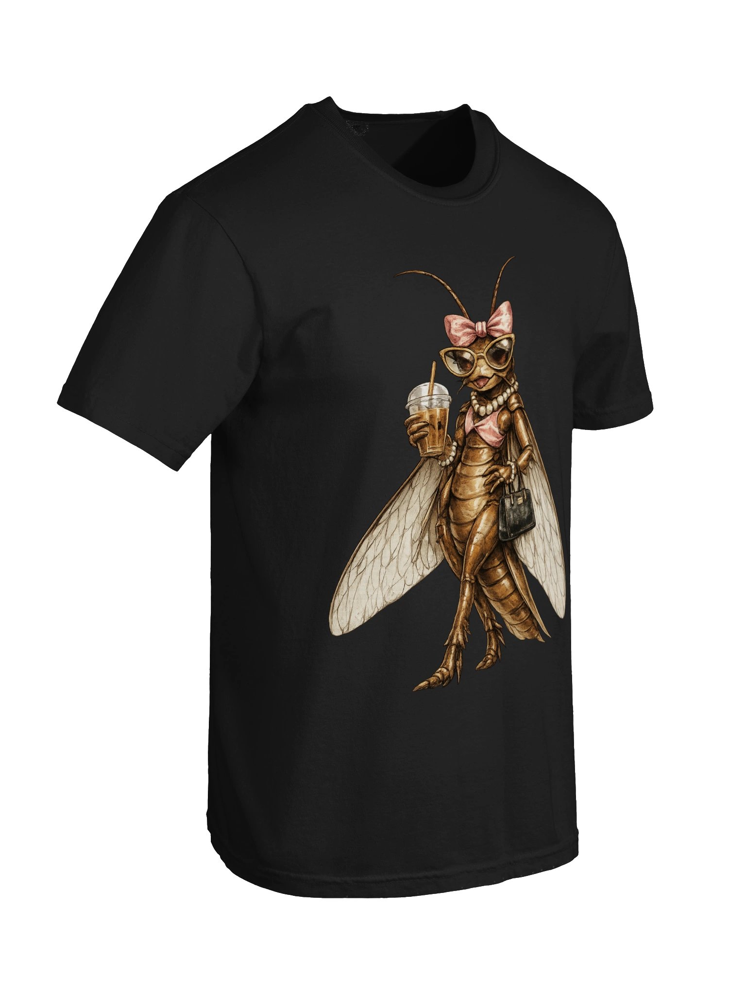 Fashionista Cockroach Graphic Tee | Quirky Iced Coffee Vintage Shirt product image (6)