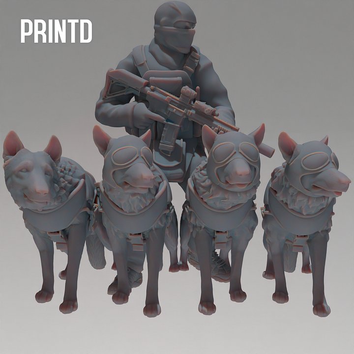 Nairobi Operator with K9 Dog Squad - Modern Warfare Wargame Hobby Resin Scale Models product image (1)