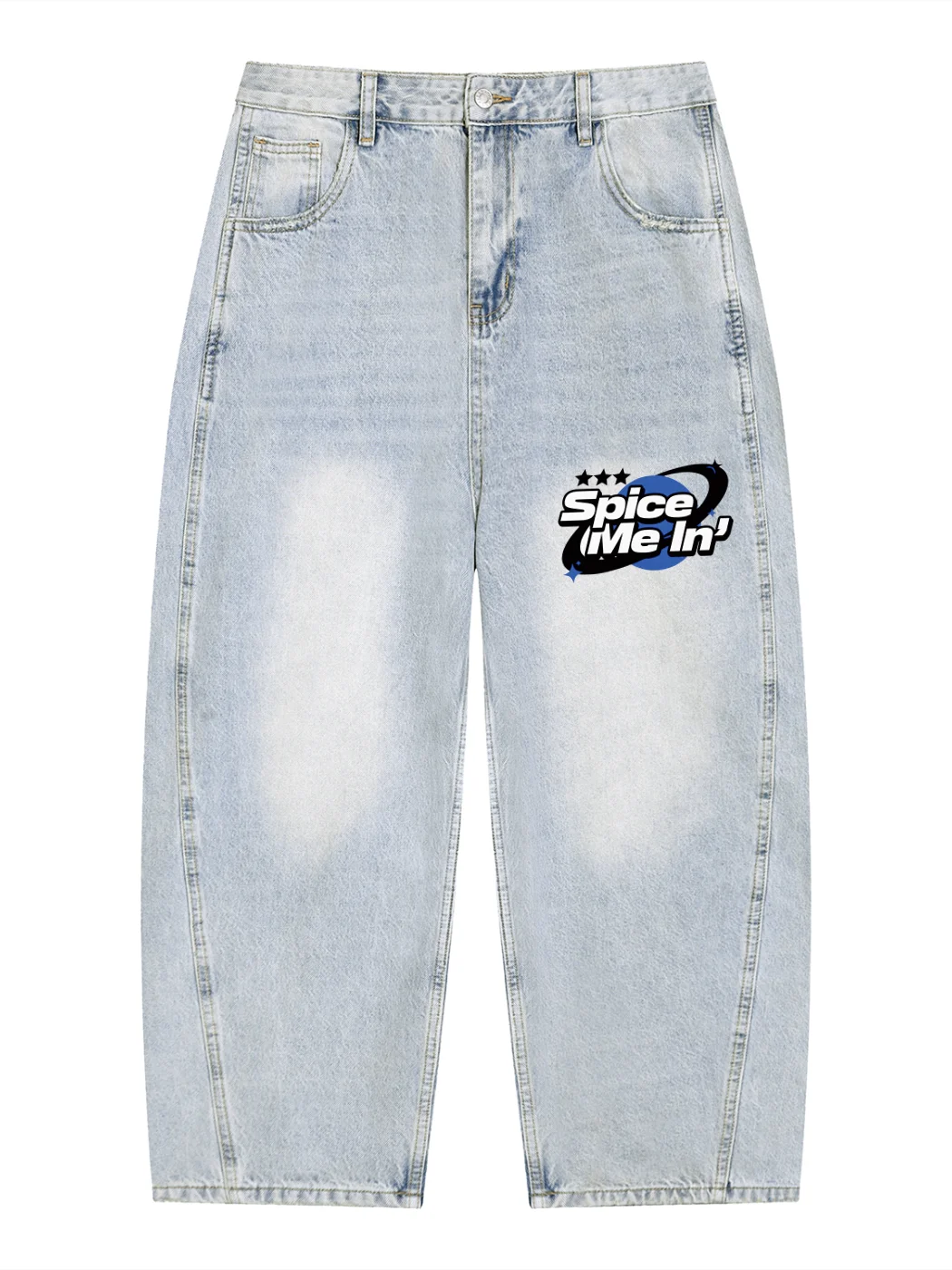 SPICE ME IN Men's Vintage Wash Sunfade Barrel Leg Jeans product image (1)