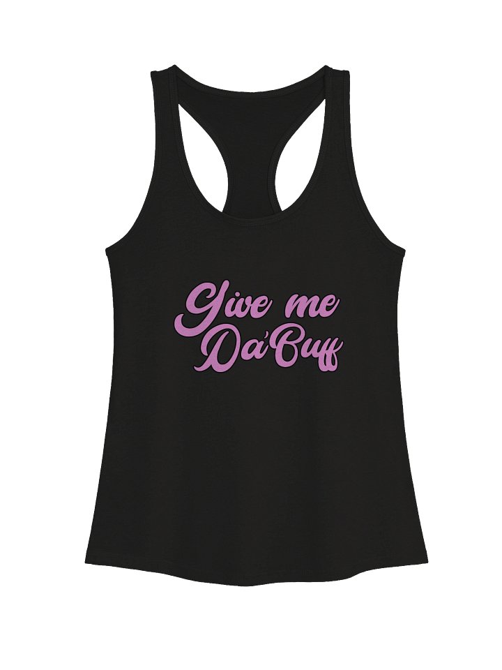 Give Me Da'Buff — Pink Script Racerback Tank product image (2)