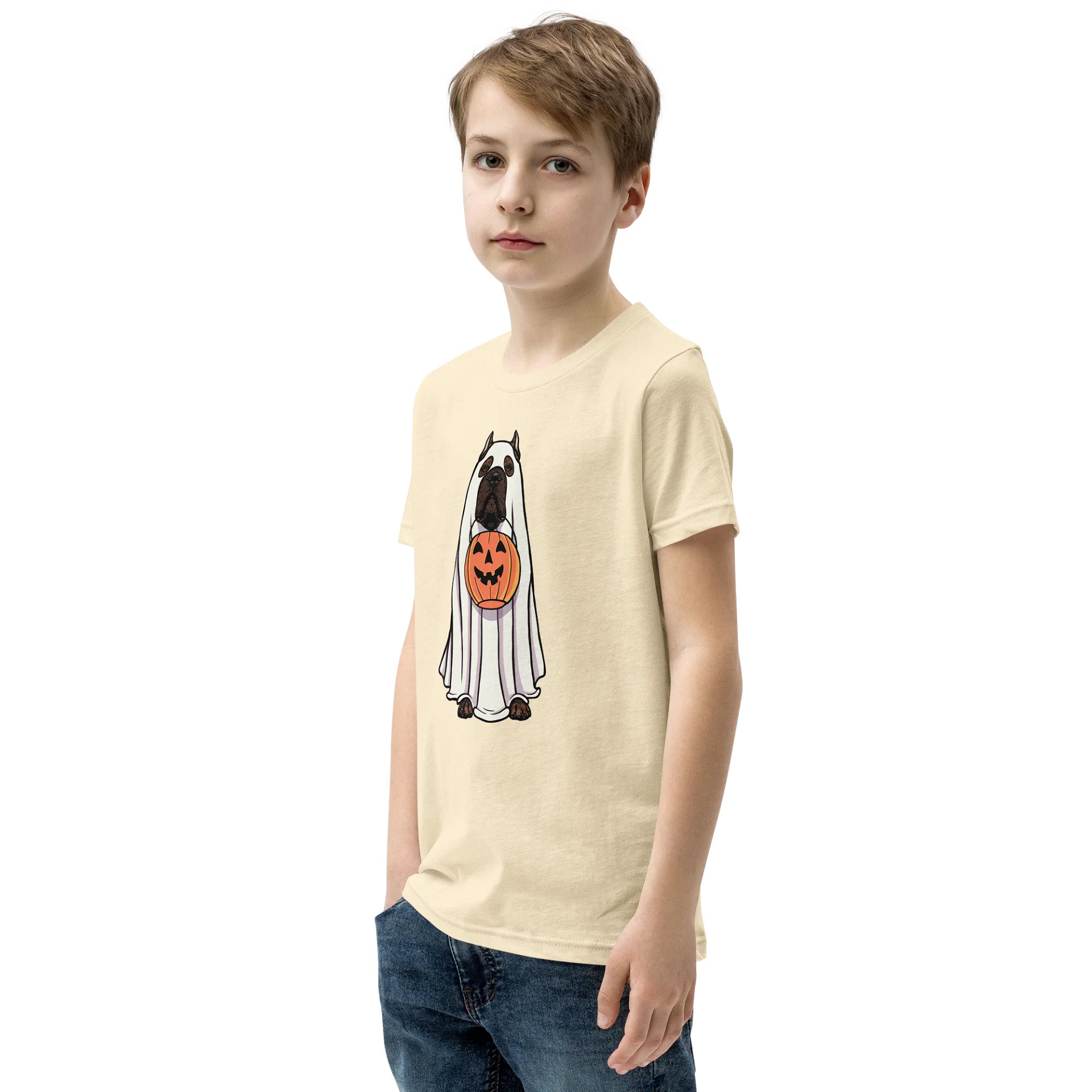 Halloween Cane Corso(Brindle, Cropped Ears) Youth T-Shirt product image (4)