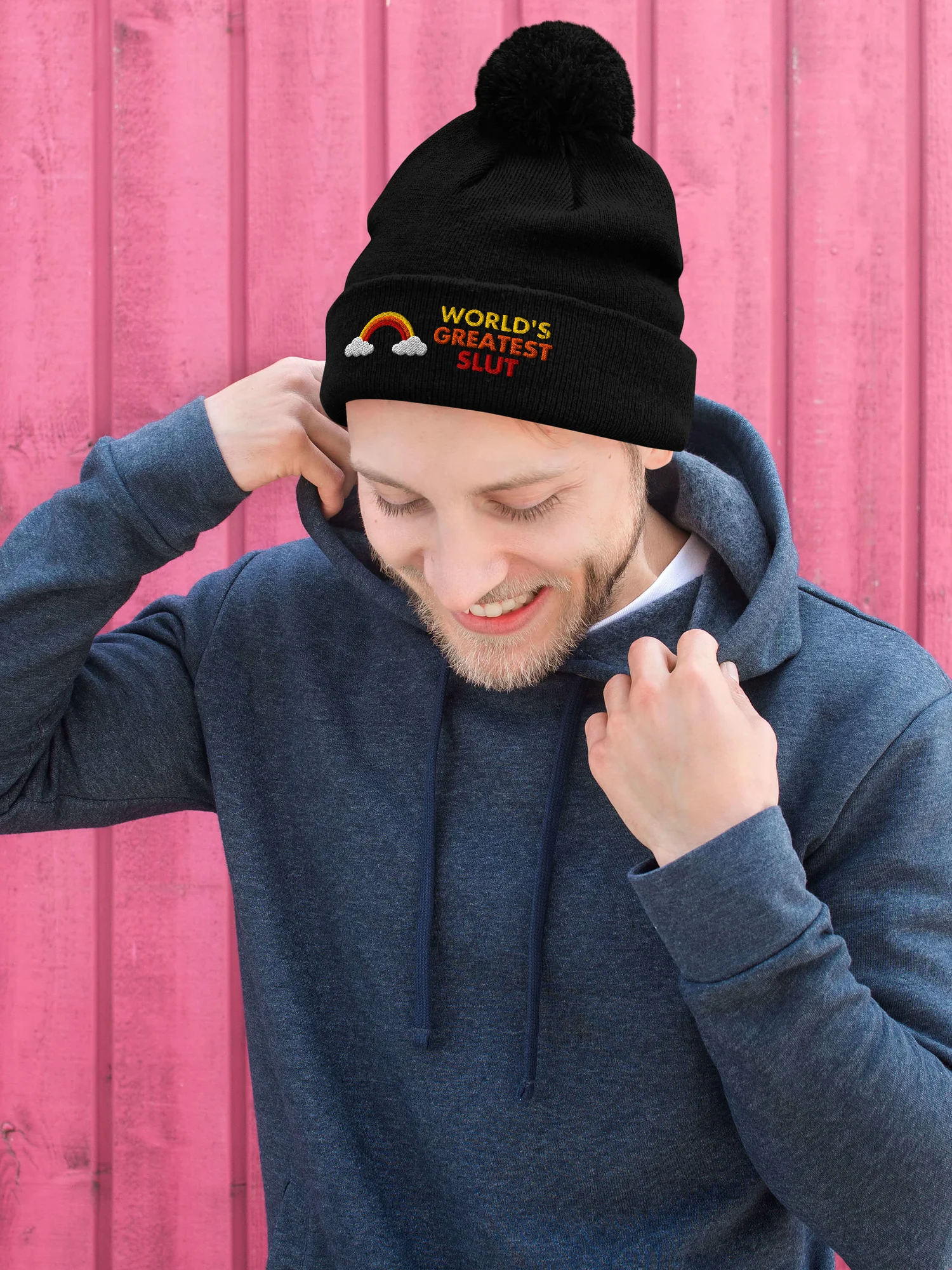 World's Greatest Slut pompom beanie product image (1)