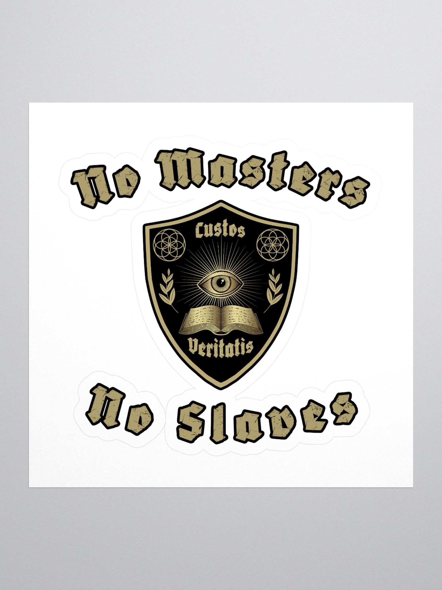 No Masters & No Slaves Shield Sticker product image (1)