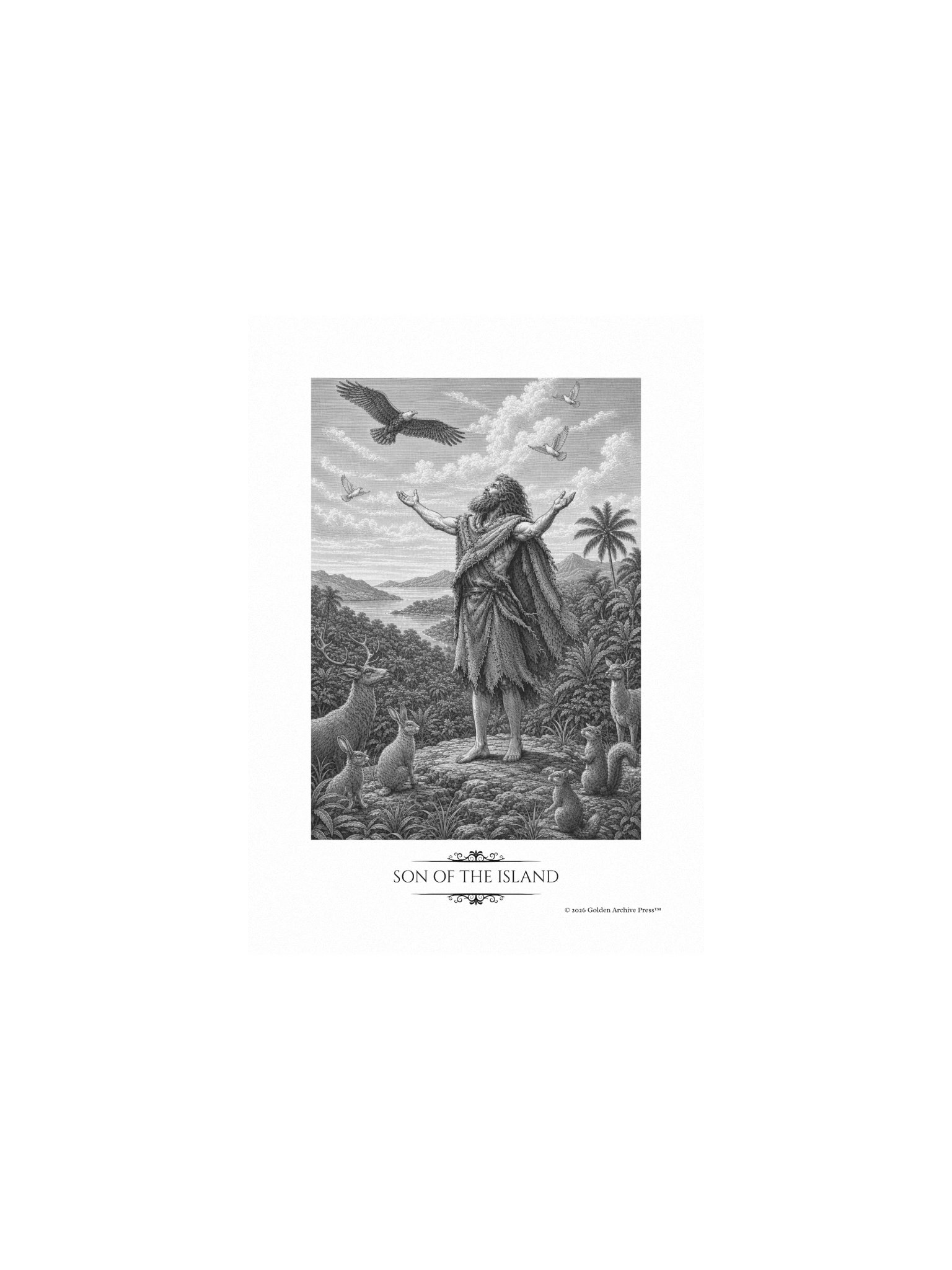 Son of the Island — Engraving Art Print (Man and Nature) product image (1)