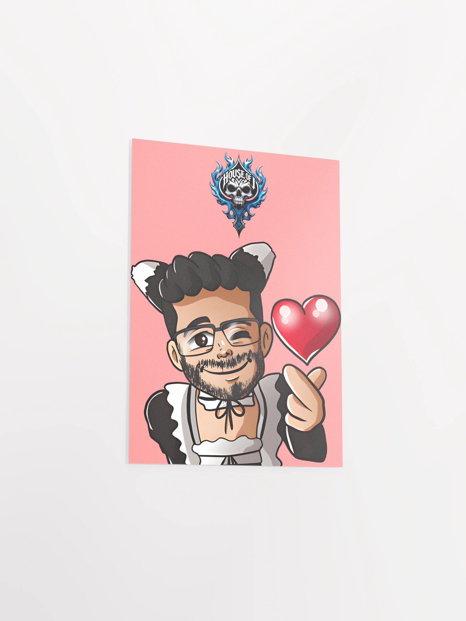 "Maid J " Heart Poster (Pink) product image (3)