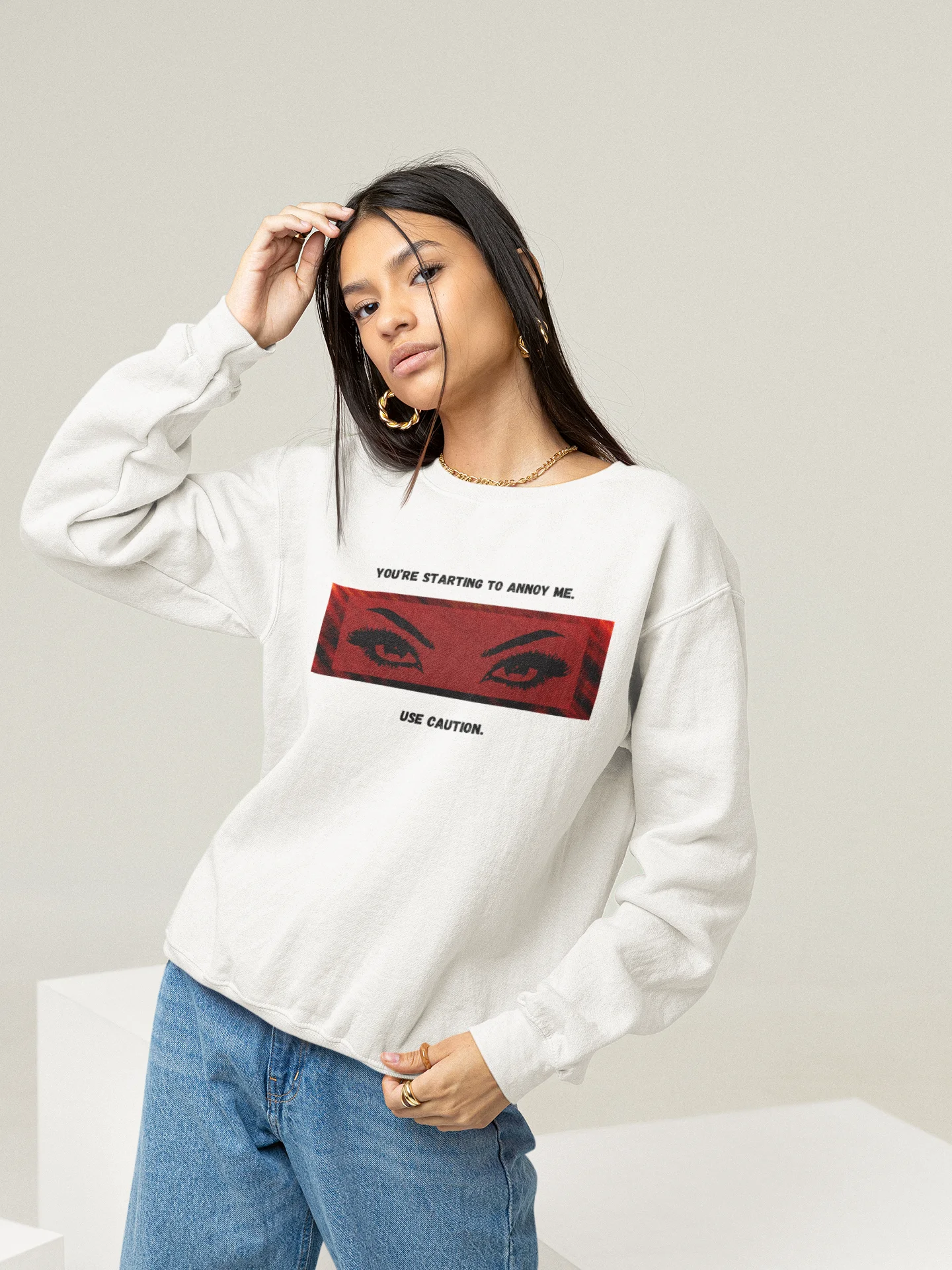 "Use Caution" Light Premium Sweatshirt product image (1)