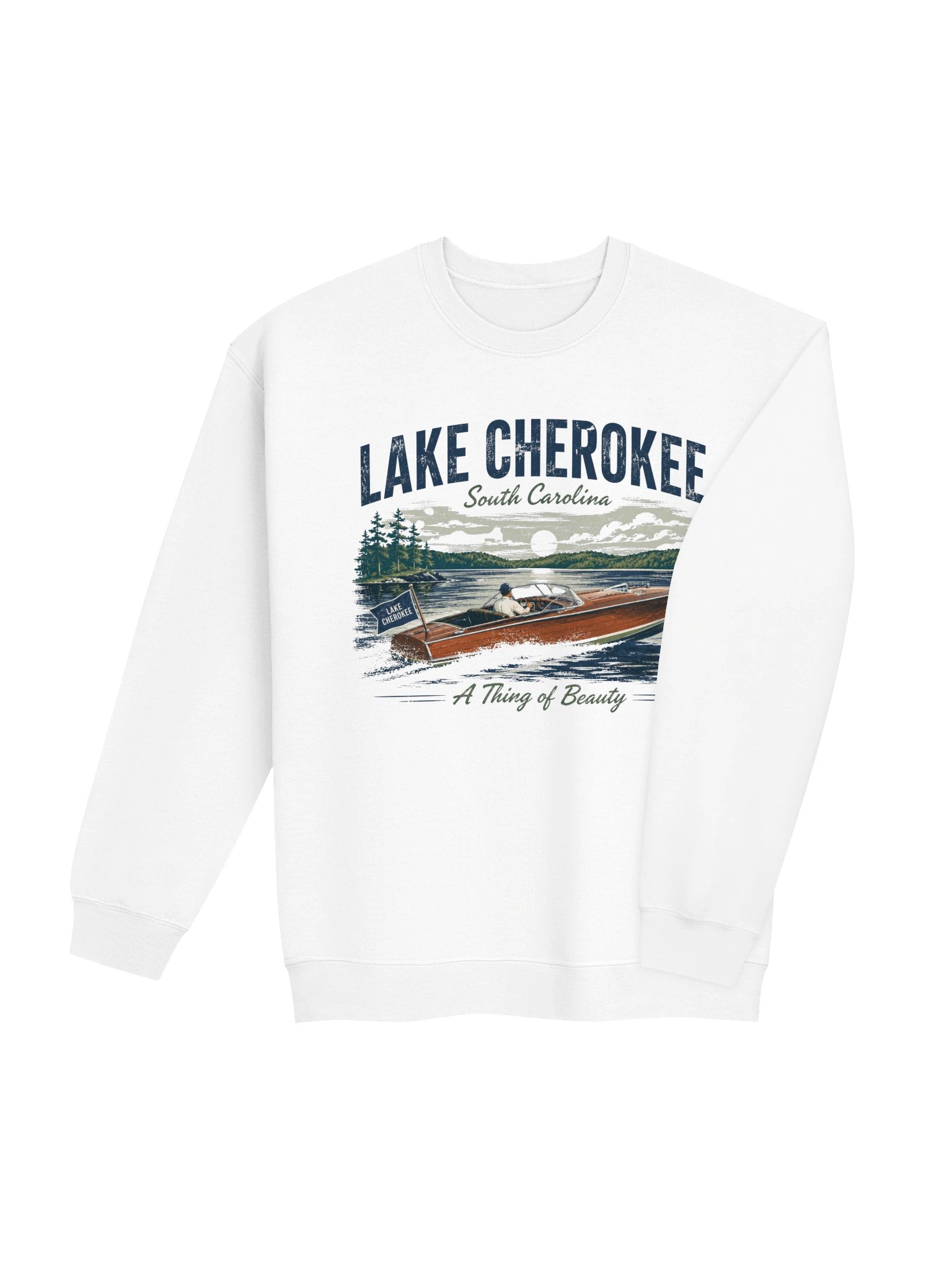 Lake Cherokee Vintage Boat Sweatshirt - front logo product image (8)