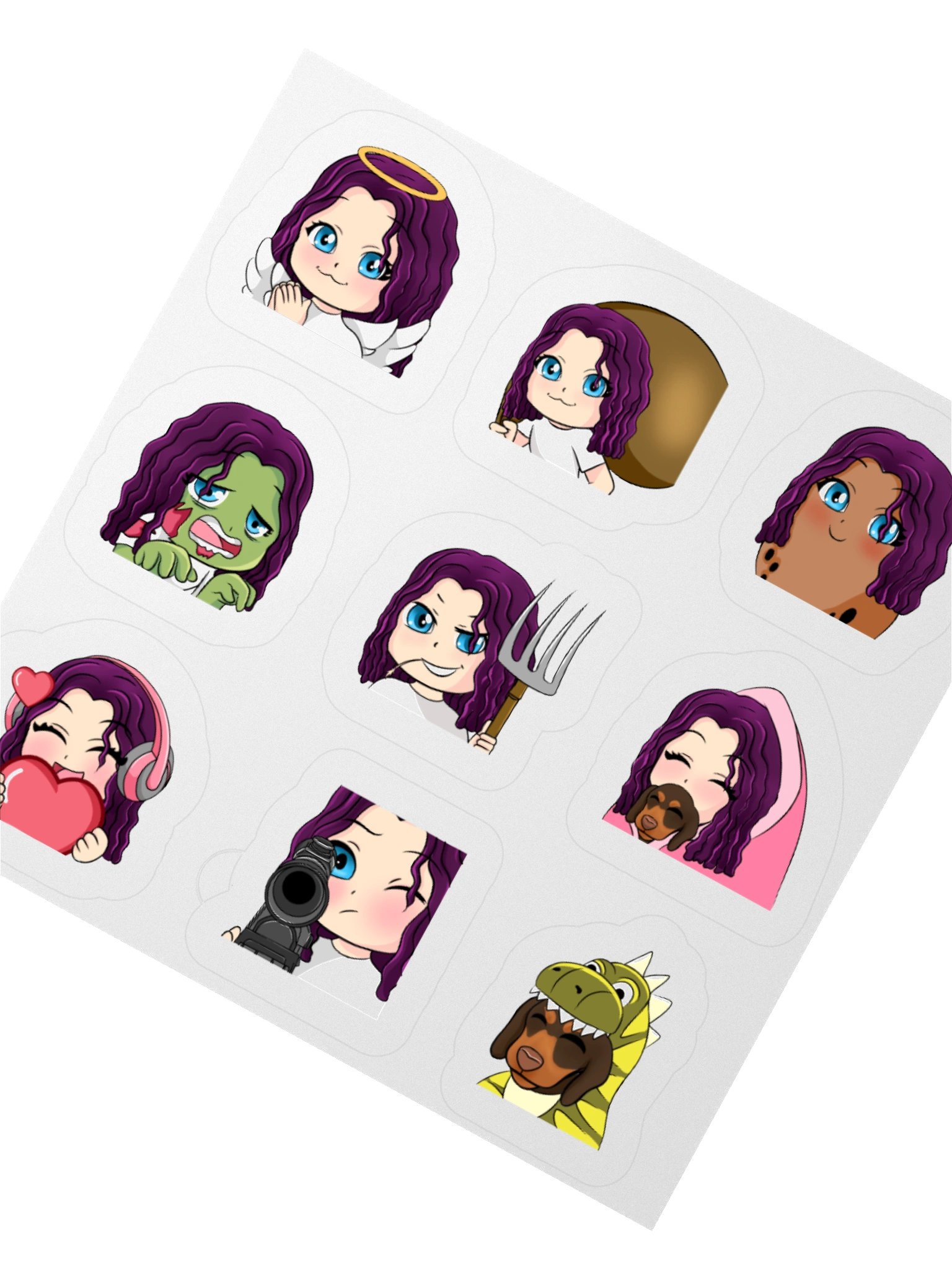 HollyRex Emotes Kiss Cut Sticker Set product image (6)