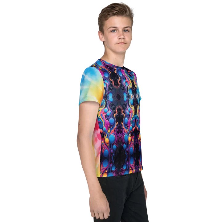Vibrant Liquid Bubbles Tie Dye Youth T-Shirt product image (2)
