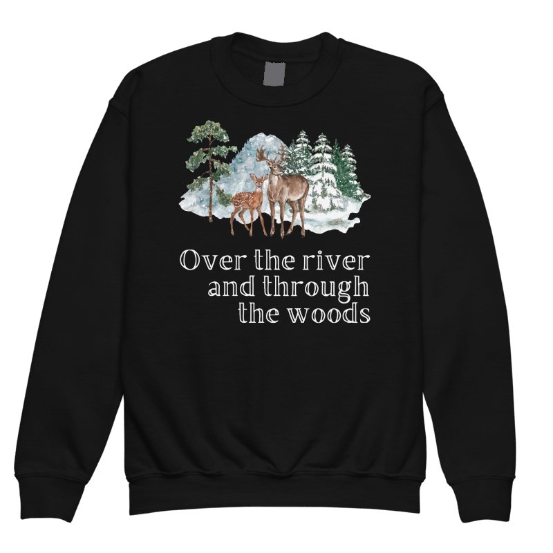 Over the River and Through the Woods Winter Holiday Youth Crewneck Sweatshirt product image (2)