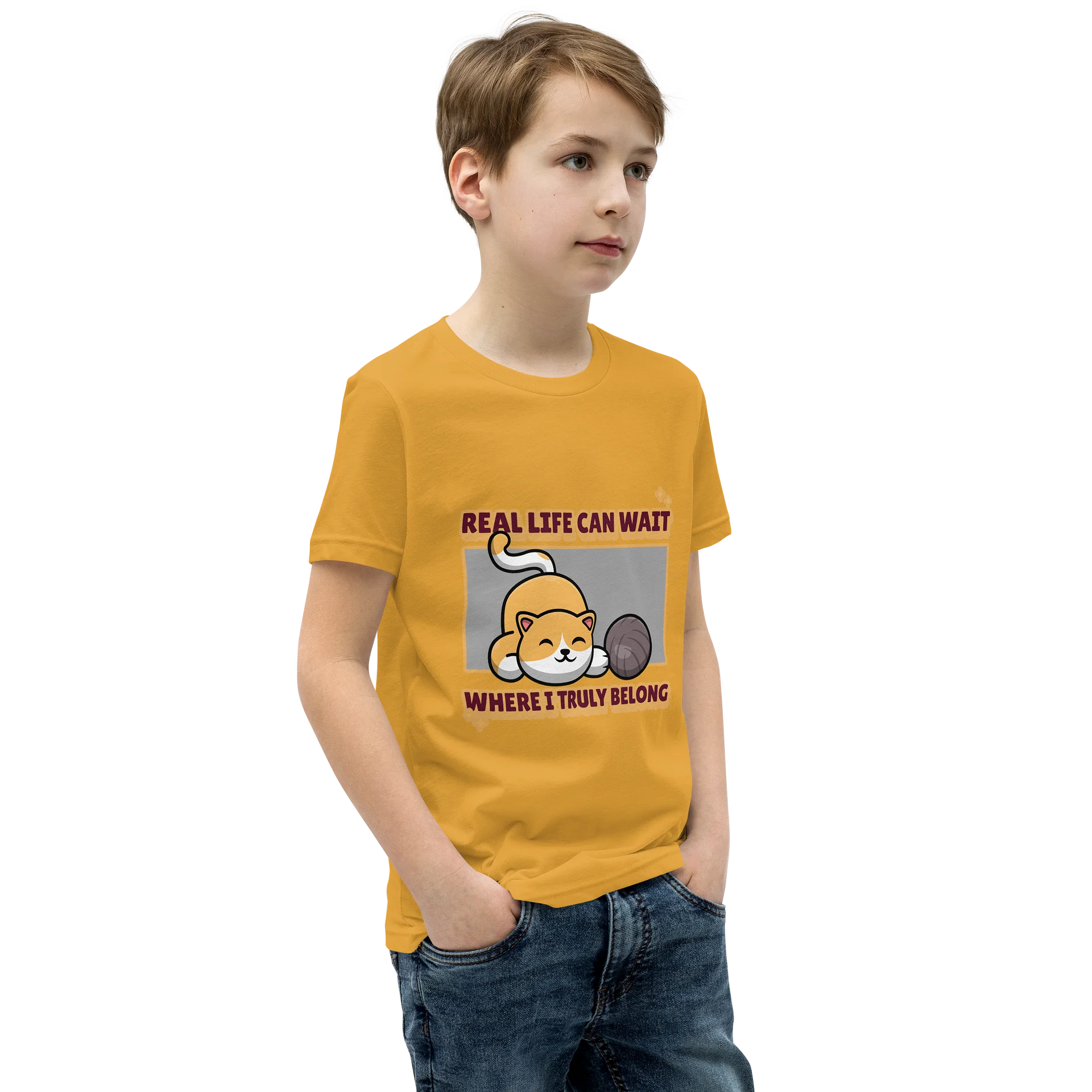 Real Life Cannot Wait – Kids Motivational tee product image (2)