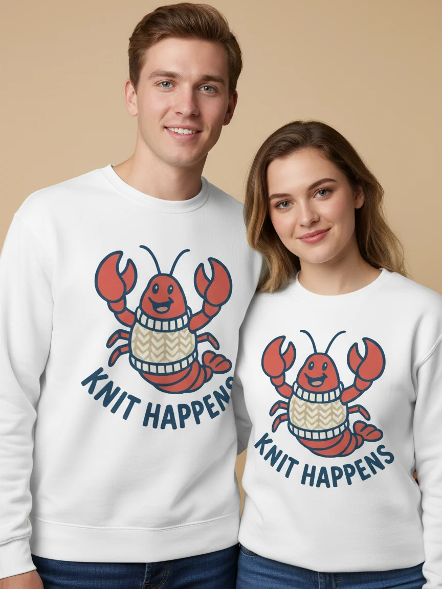 Sweater Claws Lobster Sweatshirt | Funny Knit Happens Unisex Pullover product image (1)