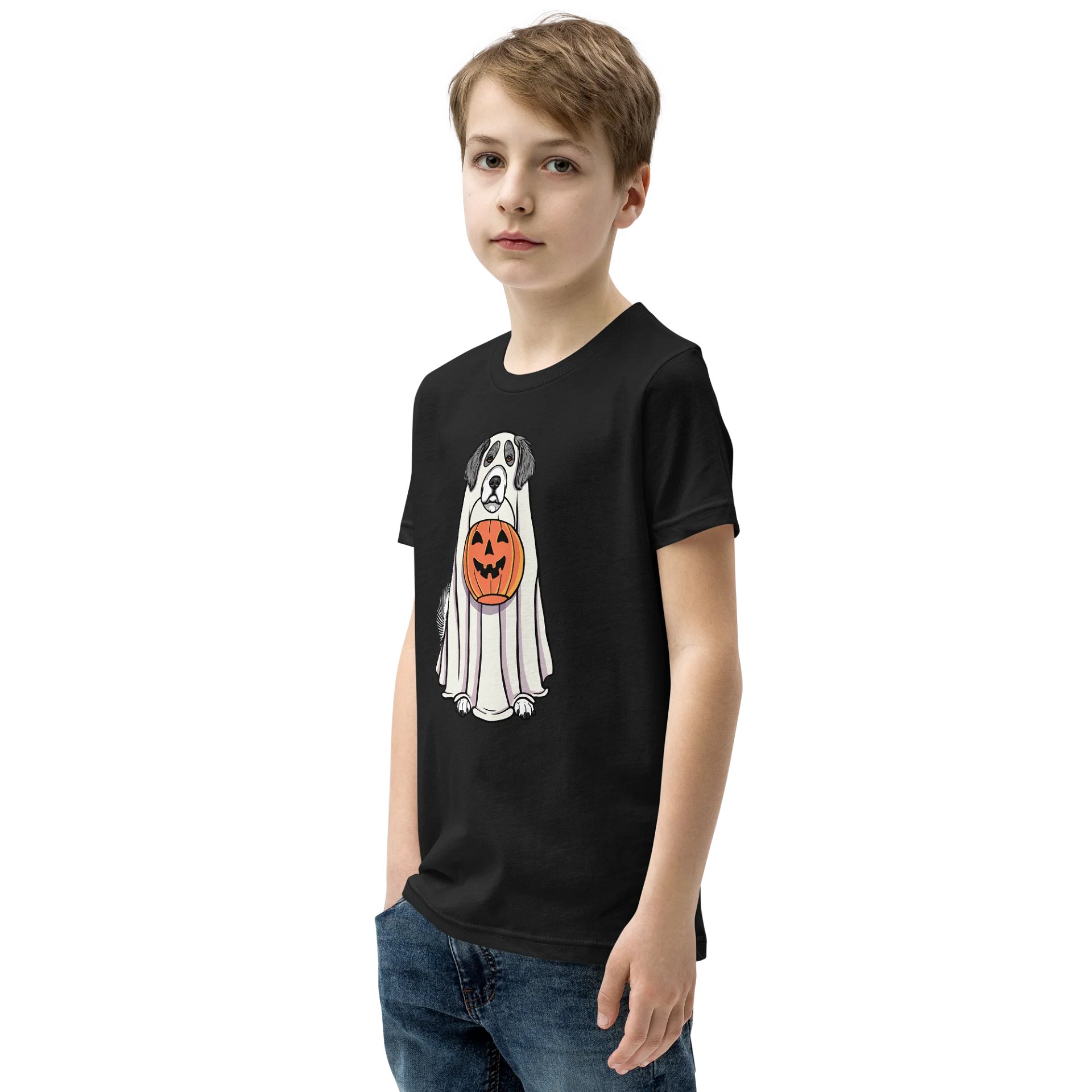 Halloween Great Pyrenees(Gray & White) Youth T-Shirt product image (4)