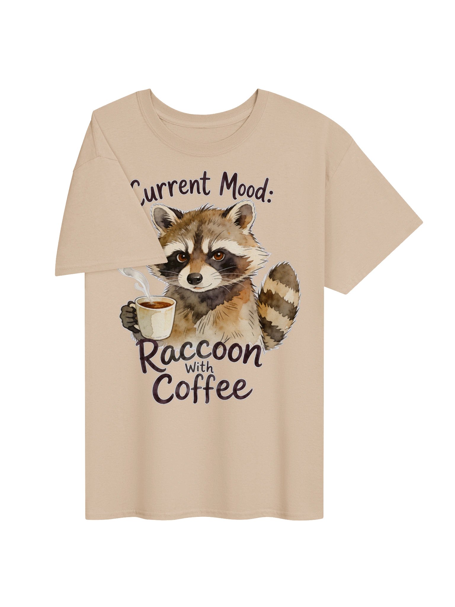 Current Mood: Raccoon with Coffee graphic tee gift Idea. product image (22)